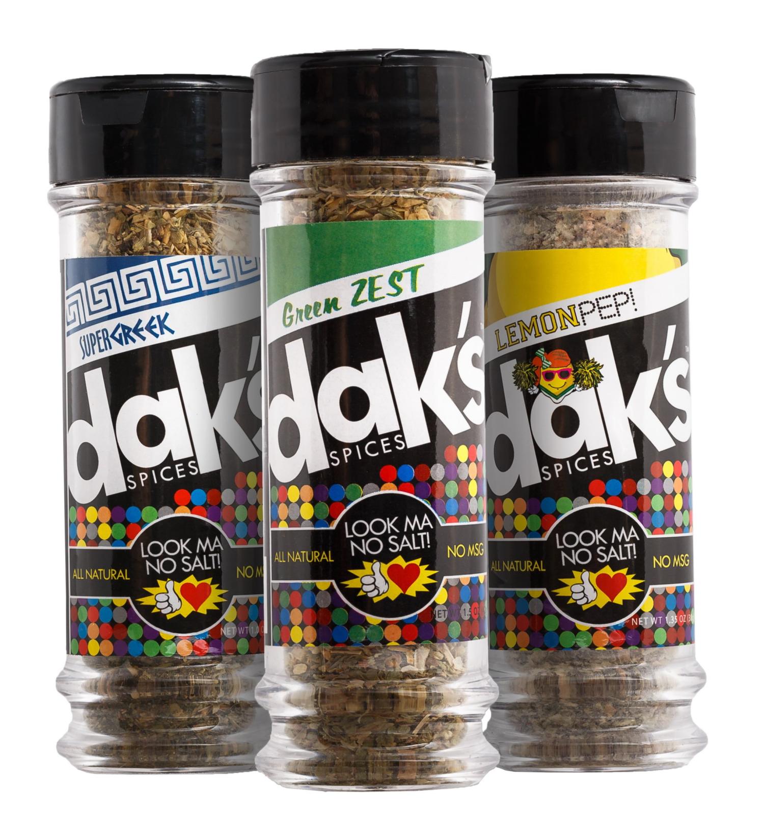 DAK's Spices Lean Green Trio - Salt and MSG Free Blends for Poultry, Seafood, and Veggies - Buy Online on SooperMarket.com