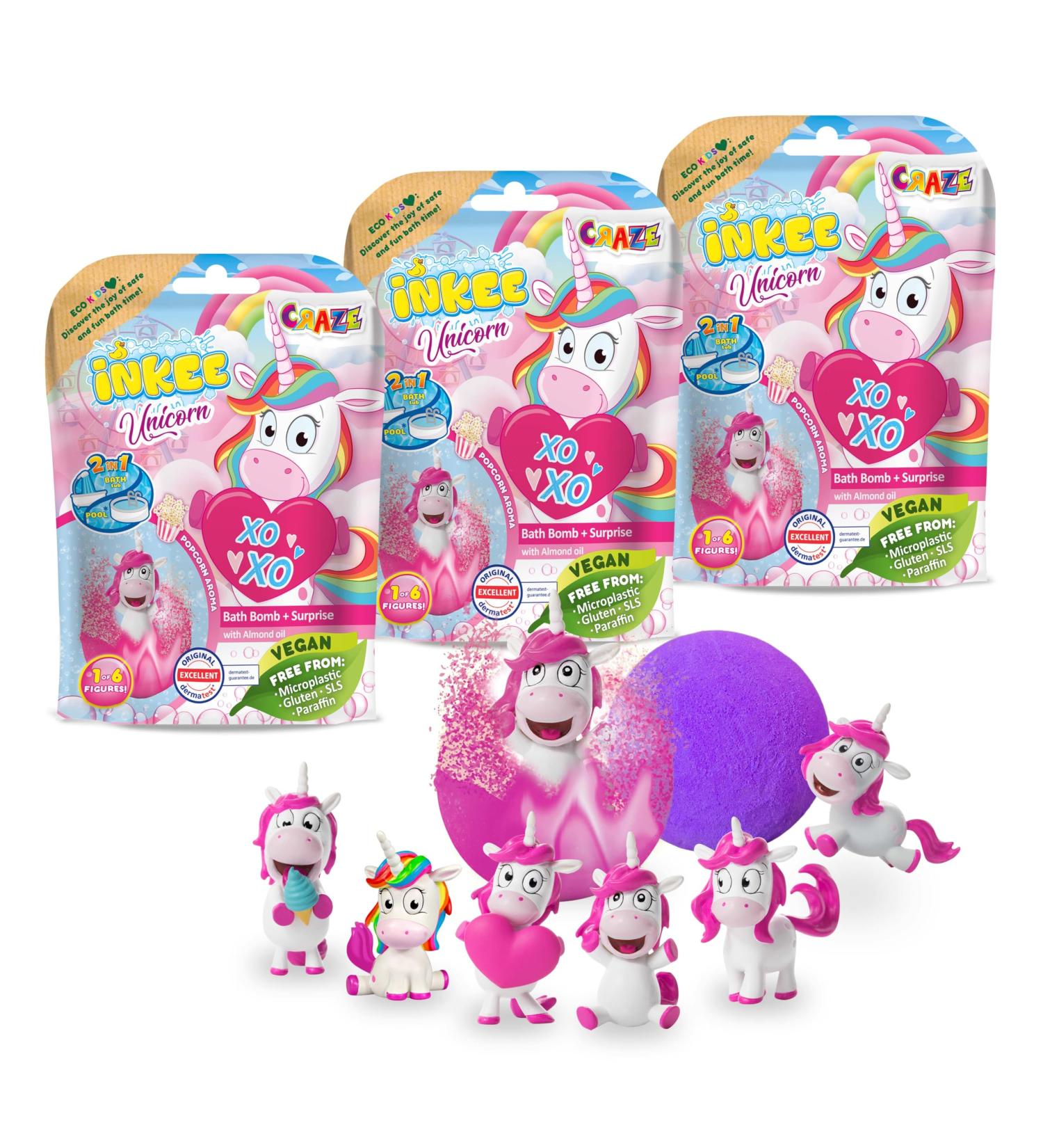 INKEE Bath Bomb Unicorn Set - 3 Magical Bath Bombs with Surprise Unicorn Figures | Perfect Gift for Kids & Adults - Shop Now! - Buy Online on SooperMarket.com