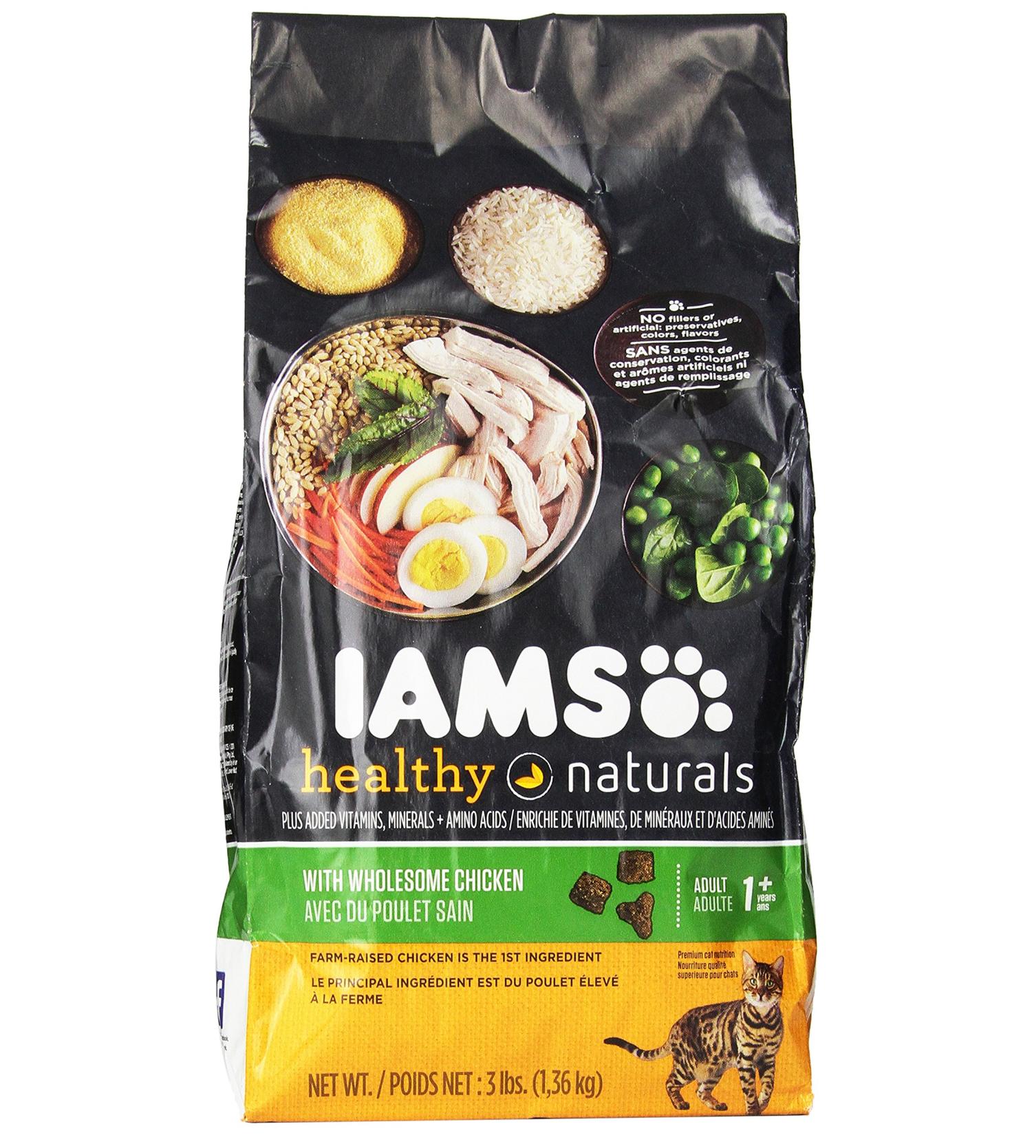 Iams Healthy Naturals Adult with Wholesome Chicken Premium Cat Food-3 Lb 3-Pound - Buy Online on SooperMarket.com