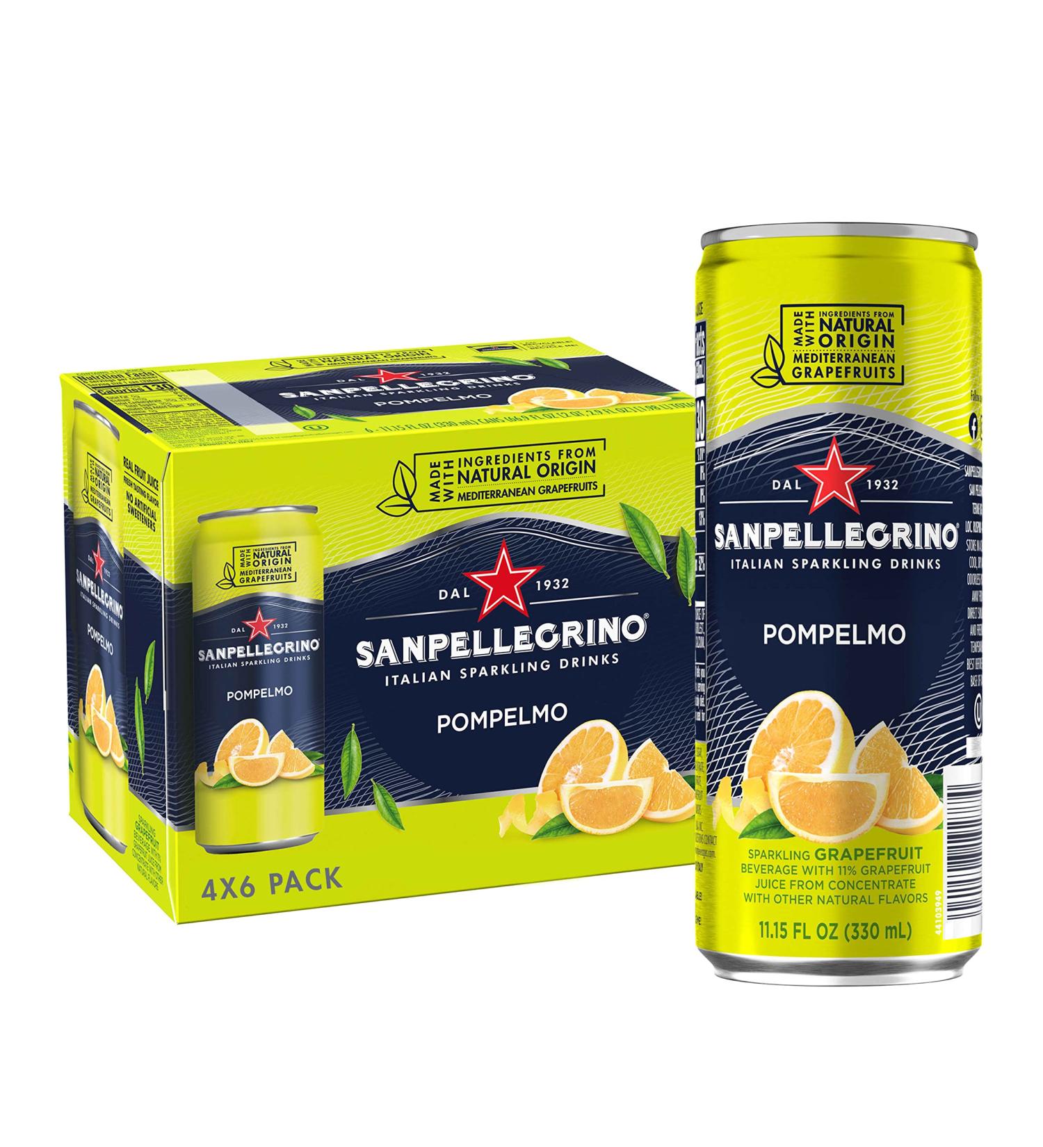 Sanpellegrino Pompelmo Sparkling Grapefruit Beverage - 24 Pack, 11.15 Fl Oz Cans - Buy Online on SooperMarket.com