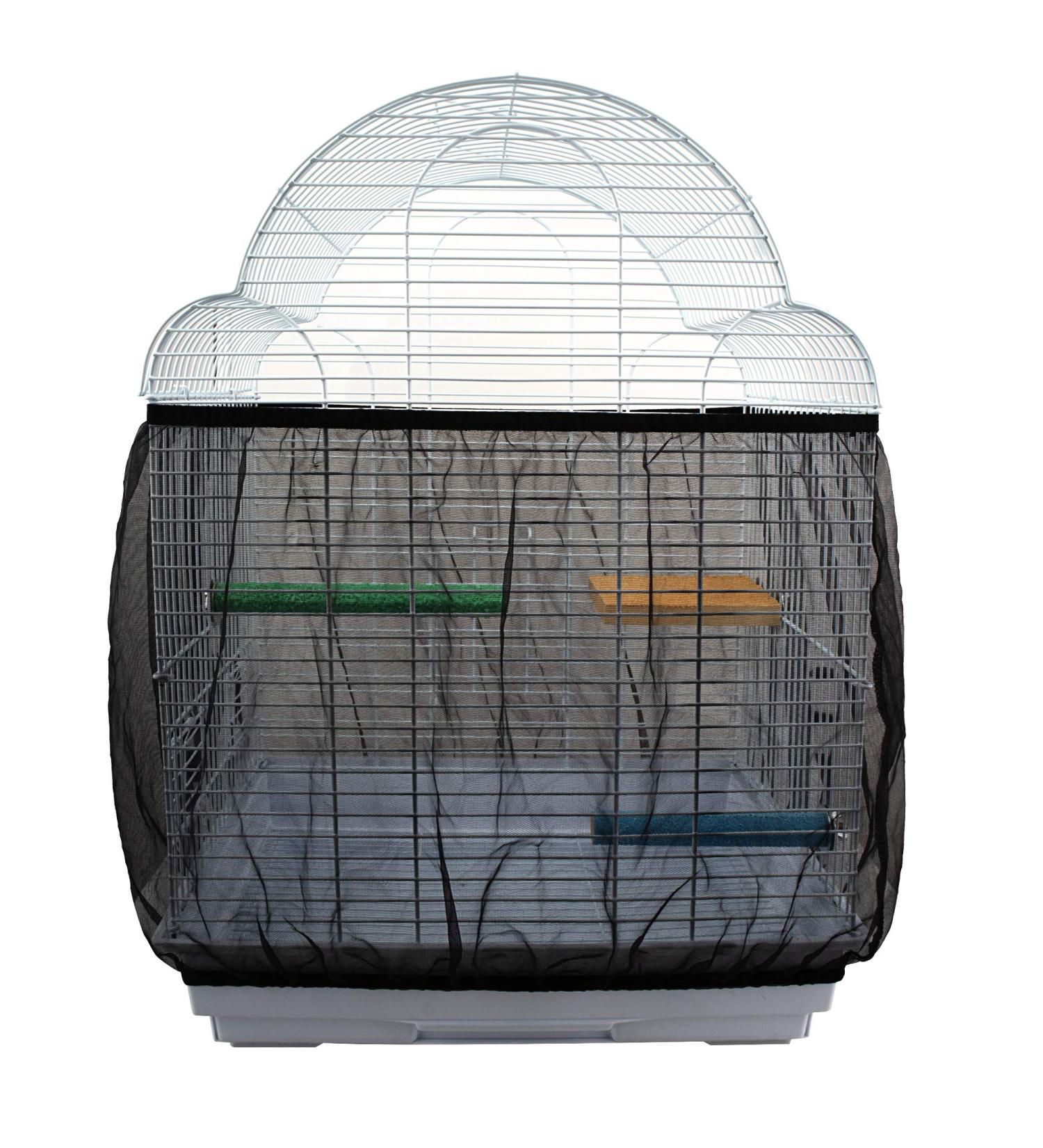 GAGILAND Bird Cage Seed Catcher Mesh Cover for Parrot Cage - Size L (52-77) | Seeds Guard Netting & Skirt - Buy Online on SooperMarket.com