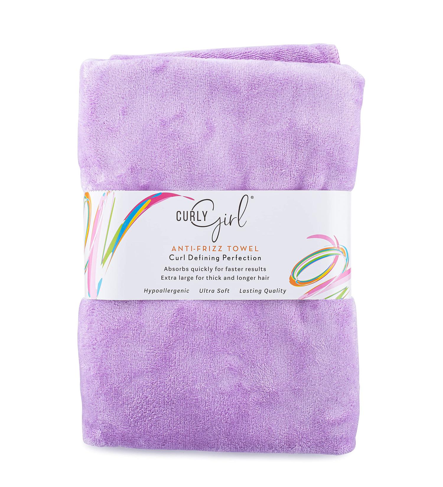 Curly Girl Large Microfiber Towel - 22 x 39 - Super Absorbent - Lavender - Buy Online on SooperMarket.com
