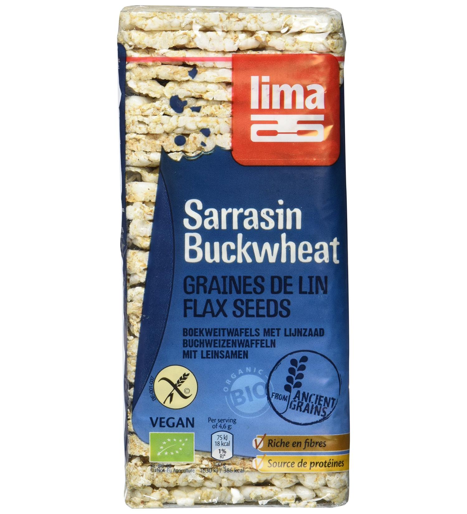 Buy LIMA Buckwheat Waffles with Linseed - 130g | Healthy Gluten-Free Snack International Shipping Available - Buy Online on SooperMarket.com