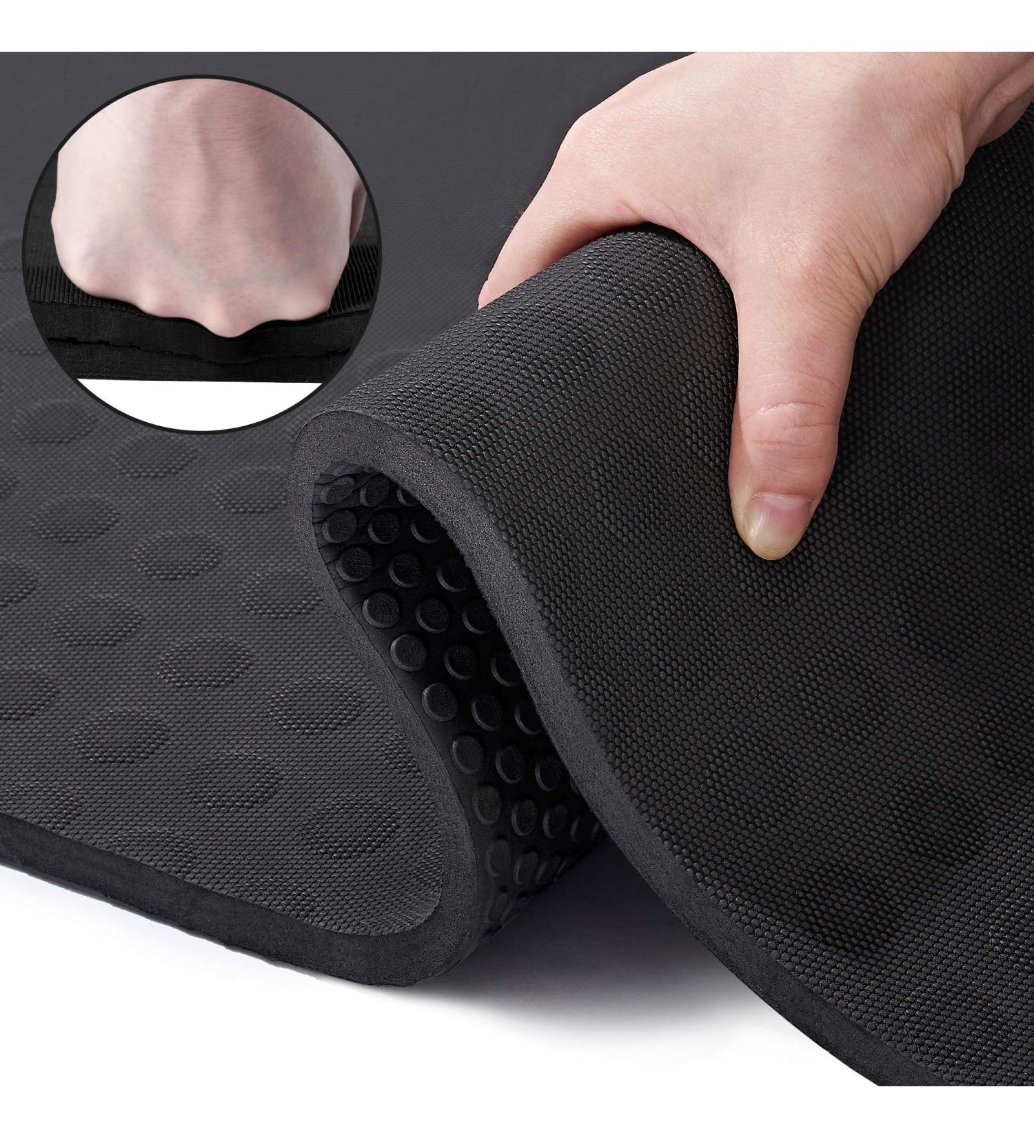 JELS Extra Thick Yoga Mat 15MM - Non Slip Design - SGS Certified TPE - Carrying Strap - for Yoga, Pilates, Workout - Black - Buy Online on SooperMarket.com