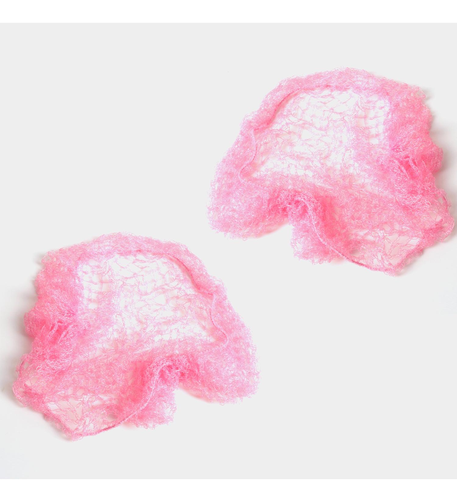 2x Heavy Duty Pink Slumber Hair Net - Light Elasticated Mesh Styling Sleep In Net