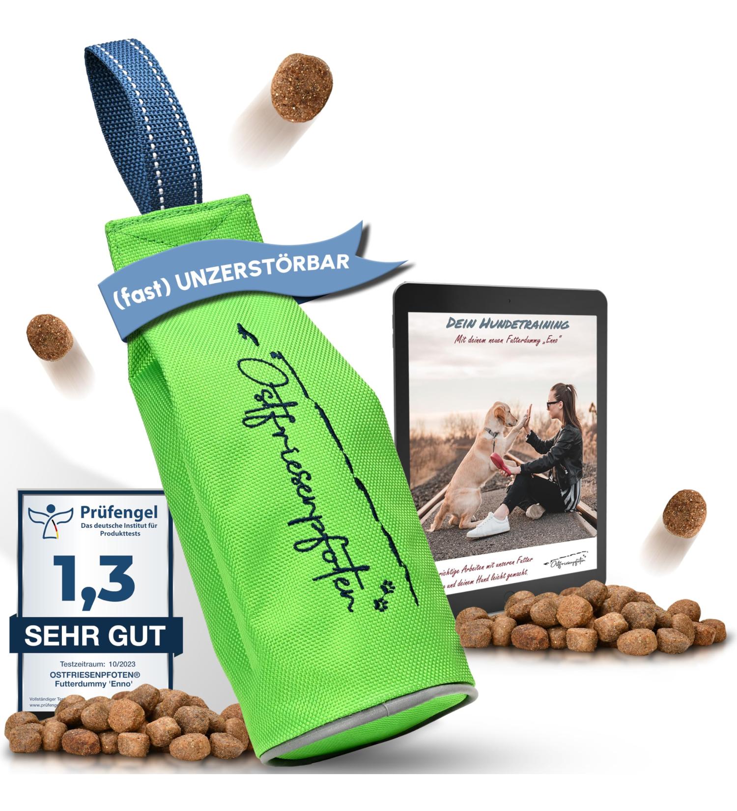 Ostfriesenpfoten Enno: Durable Feed Bag for Dogs | Washable & Versatile | Size L | Includes Agility Training eBook | Neongr n | International Shipping Available - Buy Online on SooperMarket.com