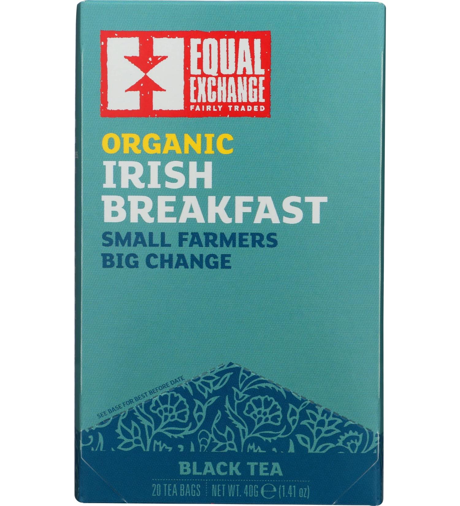 Equal Exchange Organic Irish Breakfast Black Tea - 20 Bags (1.41 oz) | Fair Trade - Buy Online on SooperMarket.com