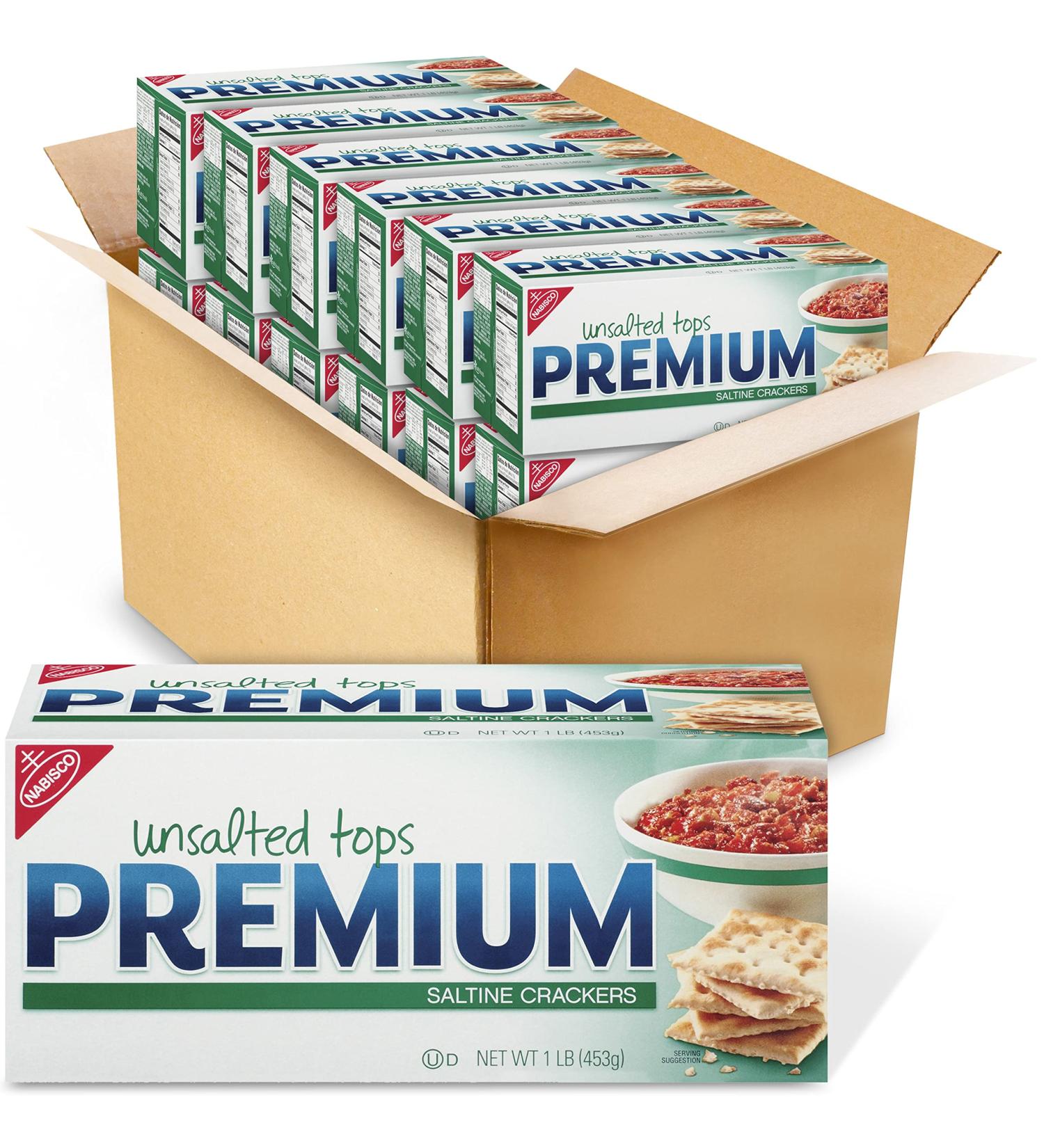Premium Unsalted Tops Saltine Crackers 192oz - Pack of 12 | Unsalted Crackers Bulk Buy - Buy Online on SooperMarket.com