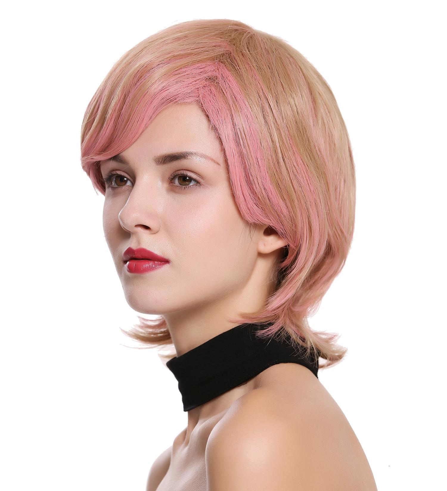 WIG ME UP SA099-18-T2312 - Short Long Wavy Dark Blonde Pink Mix Women's Wig | Stylish & Affordable International Shipping - Buy Online on SooperMarket.com