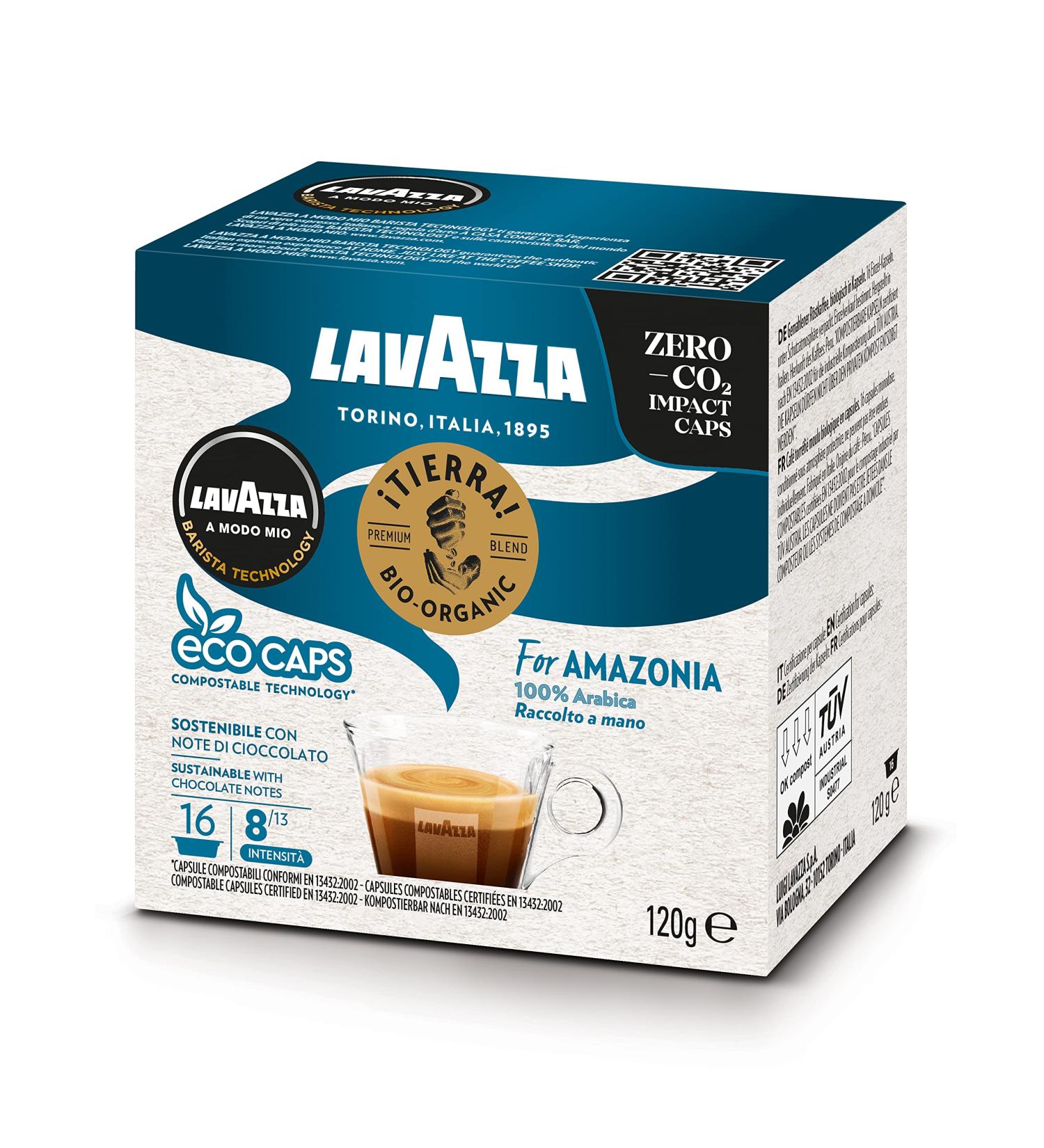 Lavazza A Modo Mio Tierra for Amazonia Organic Fruity Floral Espresso 16 Capsules (4) - Buy Online on SooperMarket.com