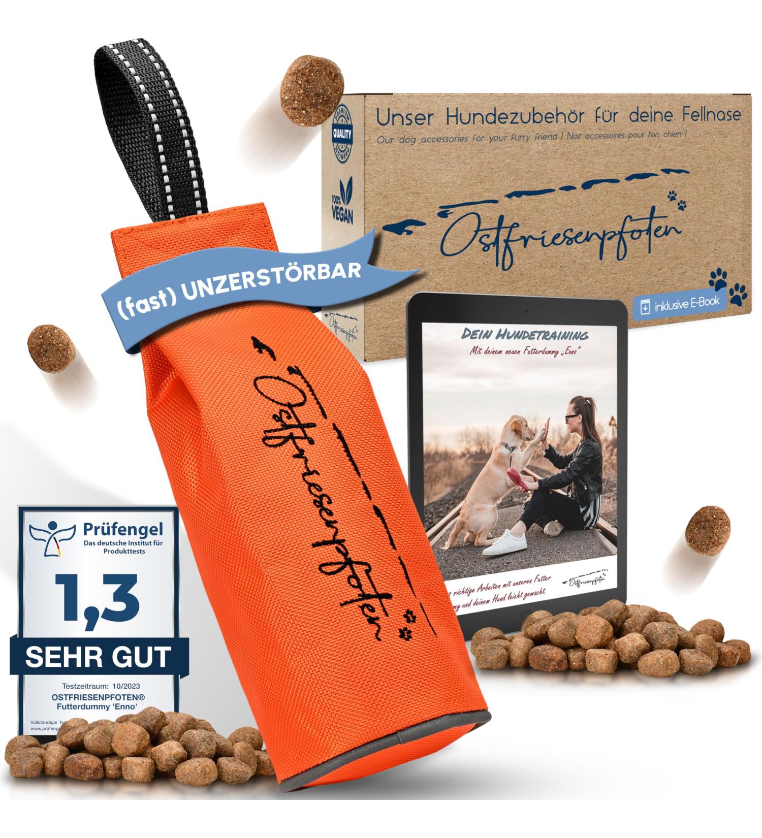 Ostfriesenpfoten Enno Feed Bag - Durable Plastic-Free Agility Training Dummy | Size L | Washable & Eco-Friendly | Orange - Buy Online on SooperMarket.com