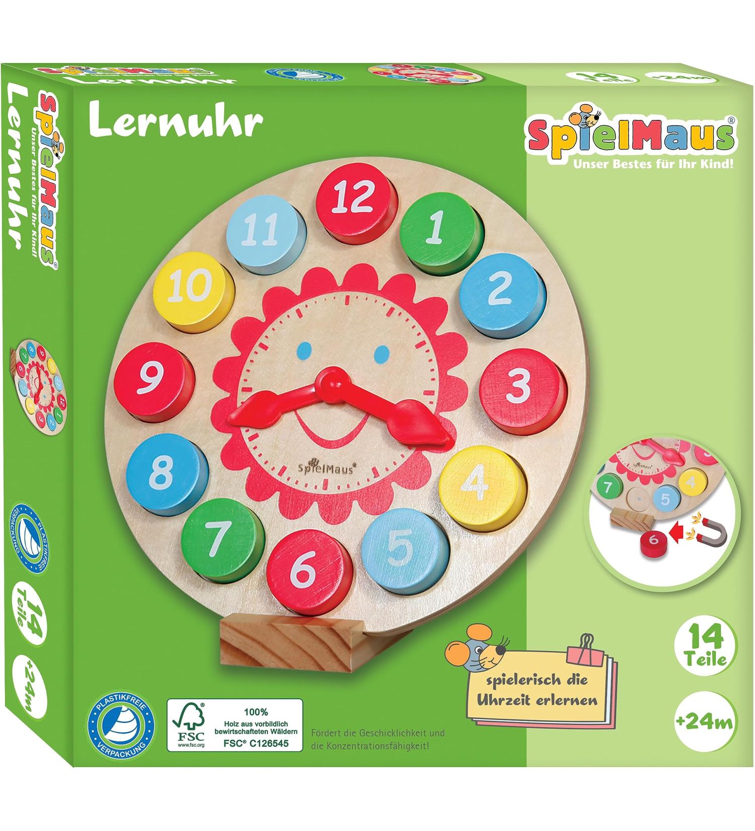 Vedes 0060713928 60713928 SpielMaus wooden learning clock