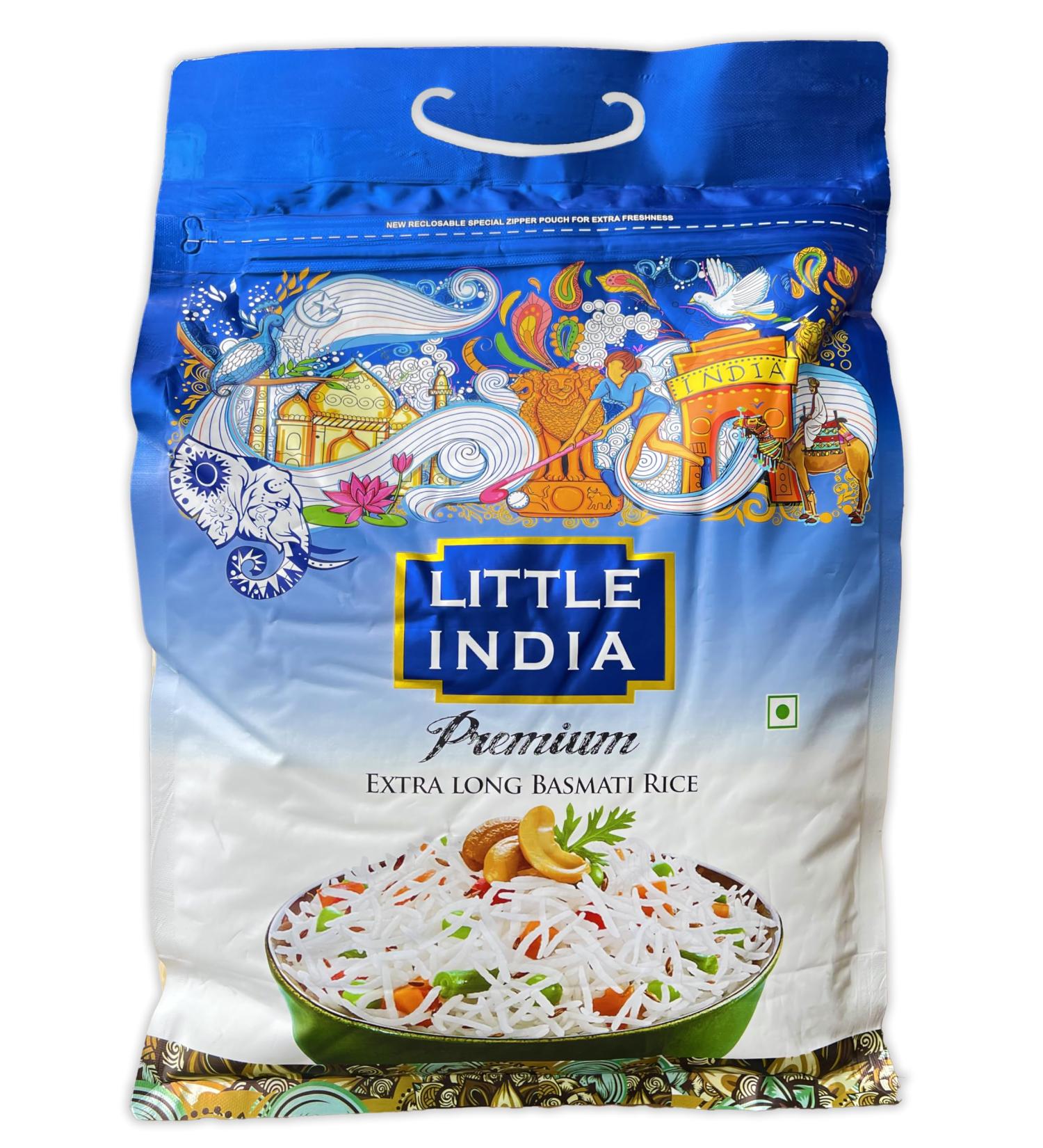 Little India Premium Extra Long Basmati Rice 5kg | Fluffy Delicious & Extra Long Grains | Extraordinary Length & Aroma