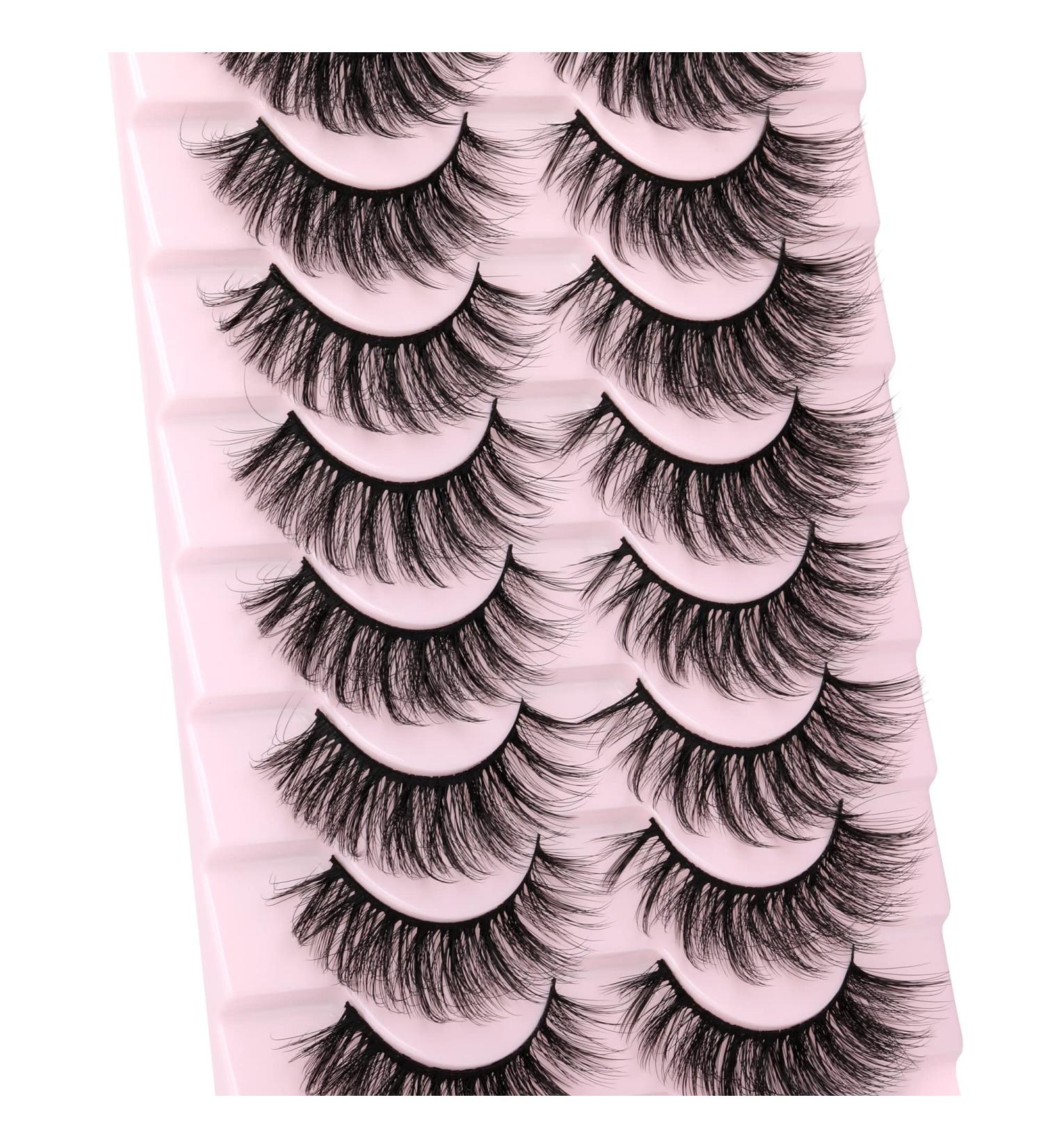 10 Pairs Wiwoseo Faux Mink Eyelashes - Natural Wispy 3D Effect - Buy Online on SooperMarket.com