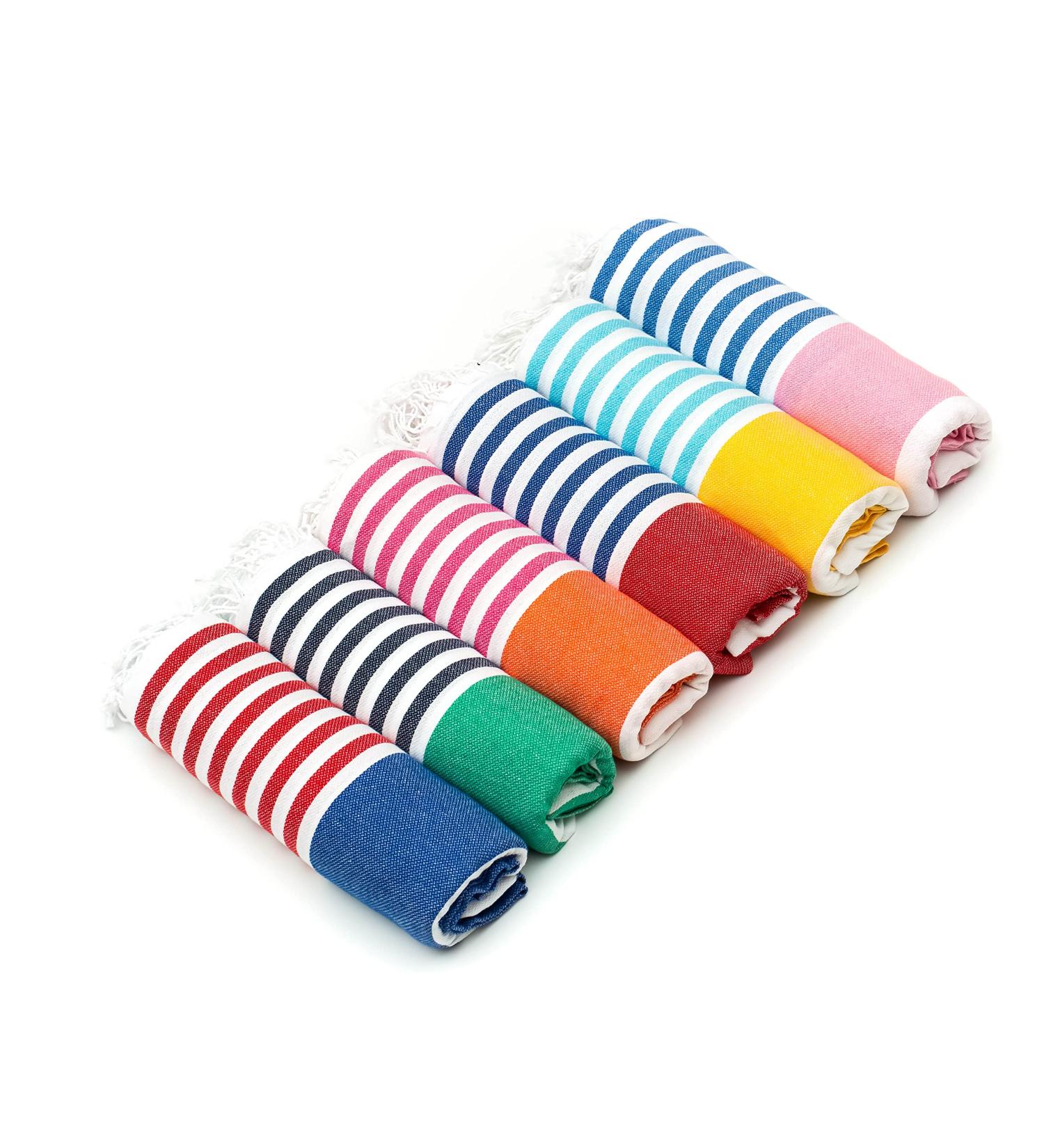 HAVLULAND Turkish Cotton Beach Towels - Pack of 4 | Quick Dry, Sand Free, Oversized Towels for Bath, Pool, Swim, Yoga, Gym | Extra Large Travel Blanket | Adult Cruise Essentials - Buy Online on SooperMarket.com