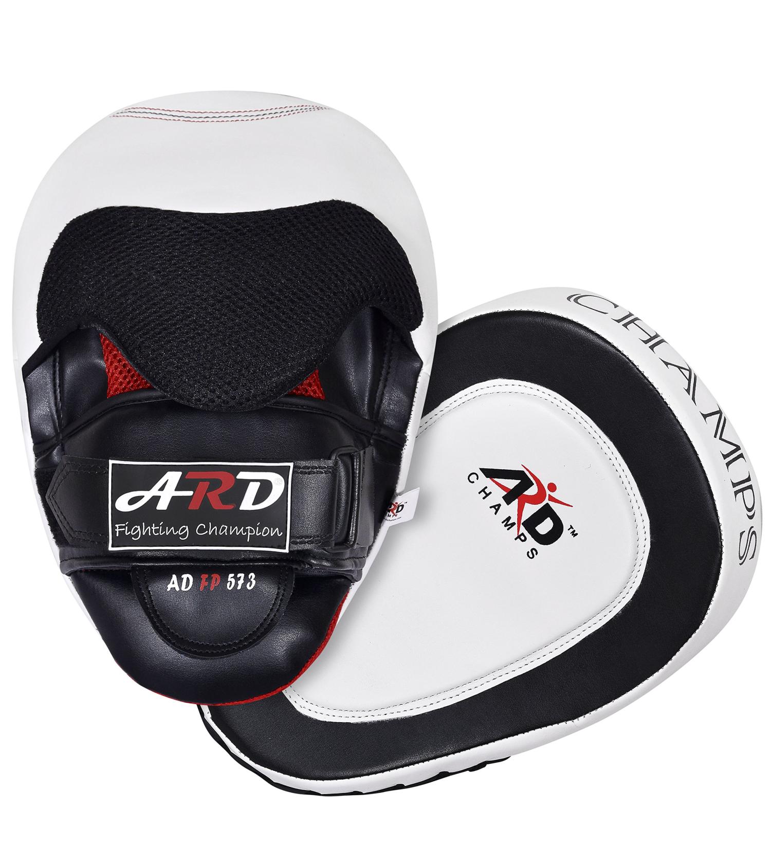 ARD Gel Punch Mitts Cowhide Leather Boxing MMA Training Kickboxing Muay Thai Focus Pad - White - Buy Online on SooperMarket.com