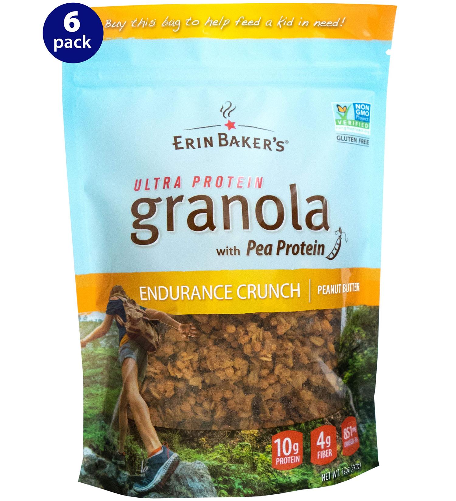 Erin Baker's Pea Protein Peanut Butter Ultra Protein Granola - 12 oz | Healthy Snack - Buy Online on SooperMarket.com