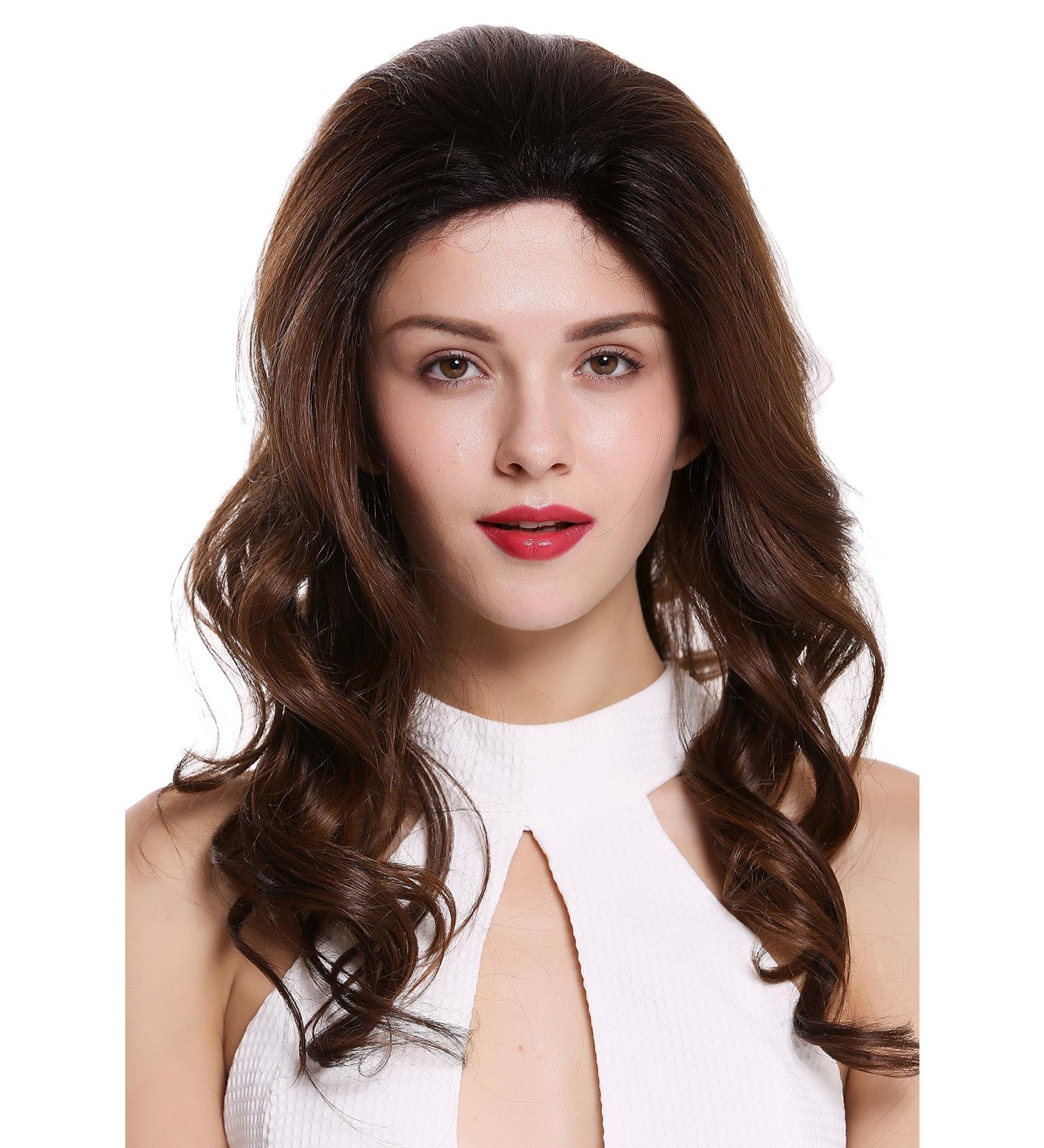 WIG ME UP RGF-5547-LF-OP2/430 Women's Lace Front Wig - Dark Brown Red Balayage Mix Long Wavy Hair - Buy Online on SooperMarket.com