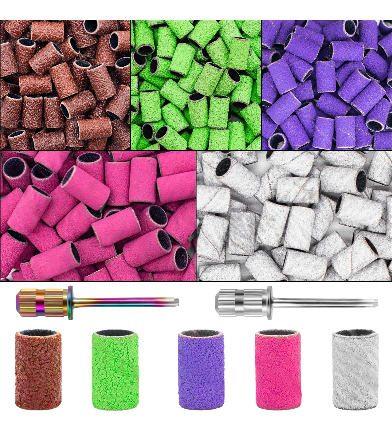 300Pcs Premium Nail Sanding Bands for Electric Nail Drill - Coarse, Medium, Fine Grits (80/120/150/180/240) - Ideal for Manicures and Pedicures - Buy Online on SooperMarket.com