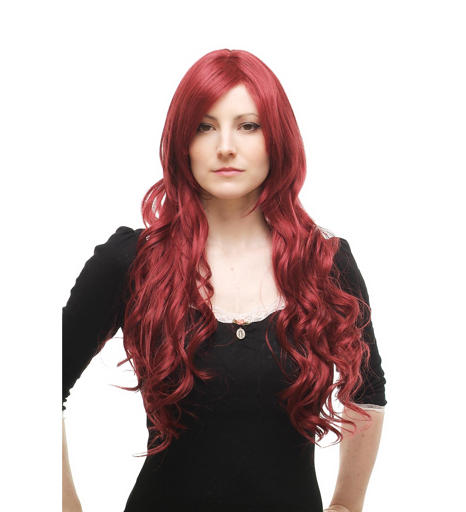 WIG ME UP 9321L-39 - Long Aubergine-Red Wet-Look Curly Wig | International Shipping Available - Buy Online on SooperMarket.com