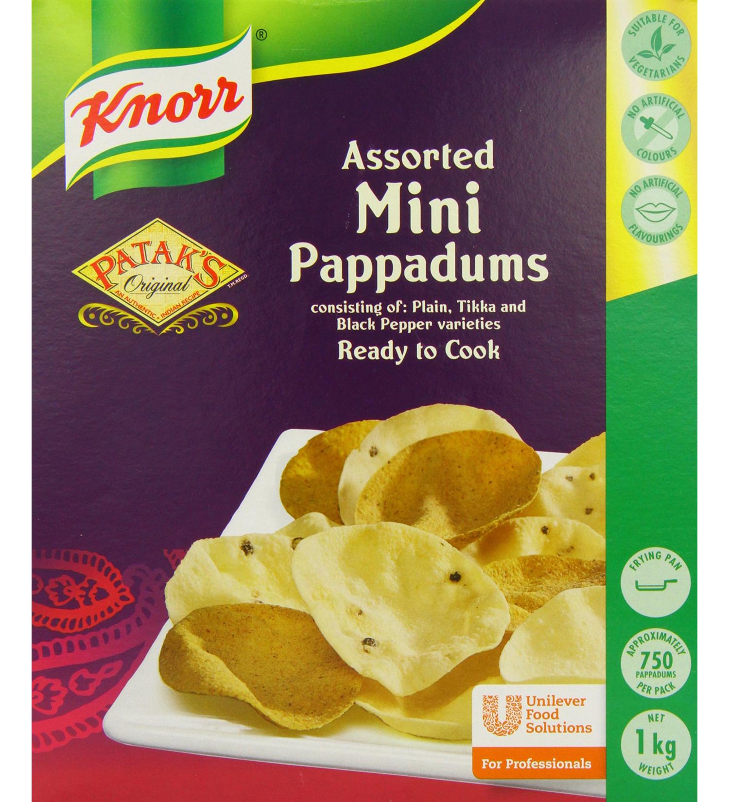 Knorr Patak's Mini Pappadums 1 kg 12953602 - Buy Online on SooperMarket.com