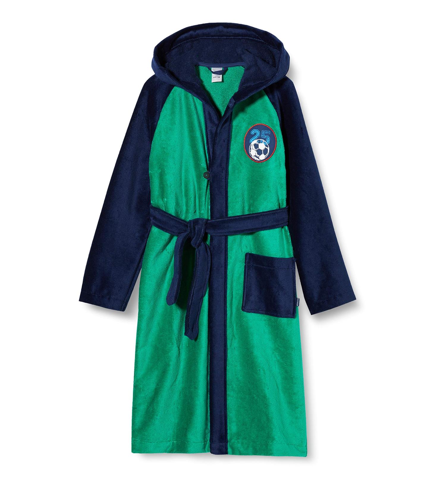 Schiesser Boys Terry Cloth Bathrobe for Baby & Toddler - Soft Green 128 | International Shipping Available - Buy Online on SooperMarket.com