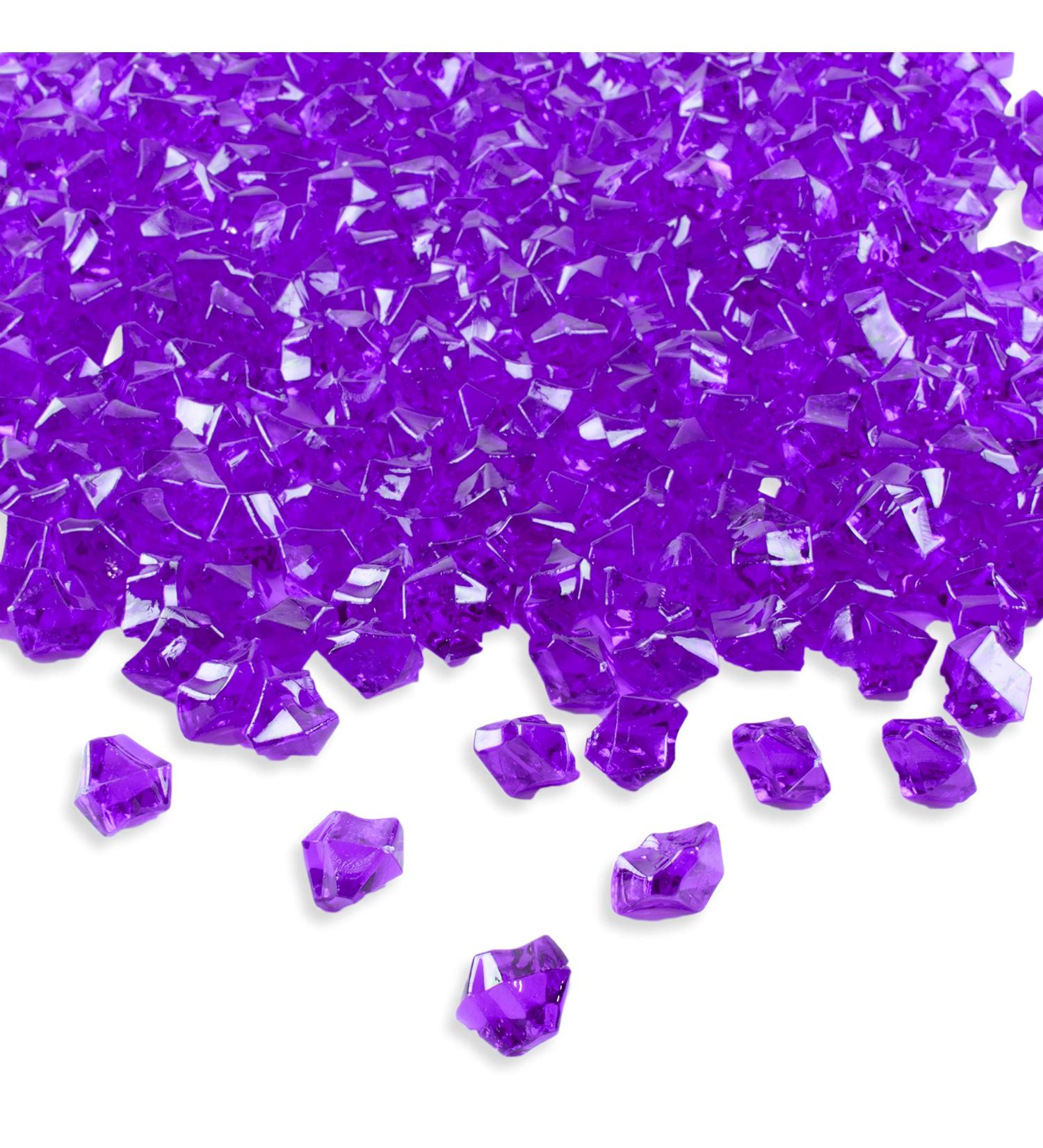 120 Pack Acrylic Color Ice Rock Crystals - Purple - Table Scatters, Vase Fillers, Wedding Decor, Arts & Crafts - 1 Inch - Buy Online on SooperMarket.com