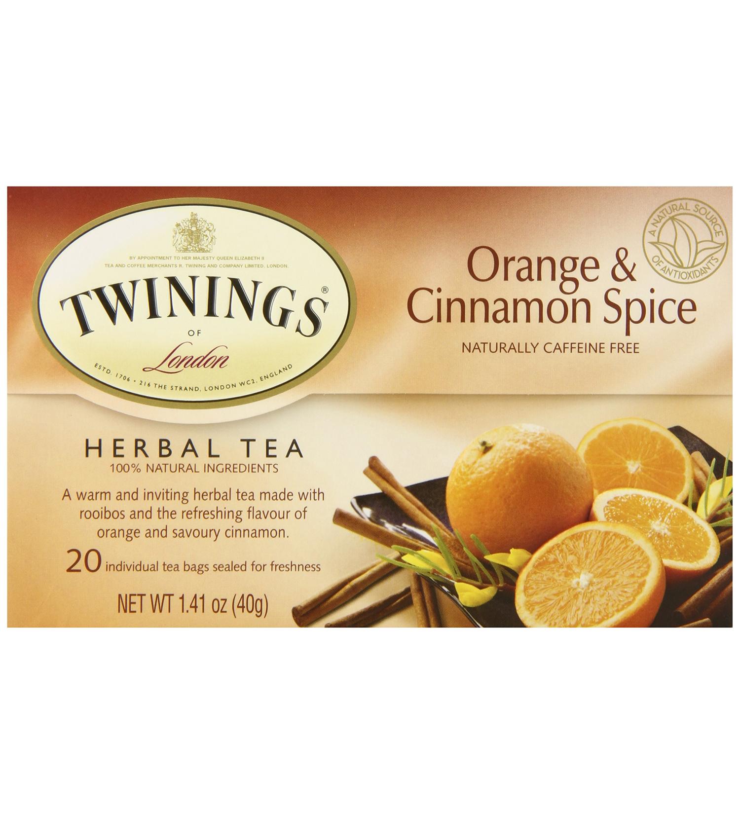 Buy Twinings Herbal Tea Orange & Cinnamon Spice - Caffeine Free - 20 Individual Bags - Buy Online on SooperMarket.com