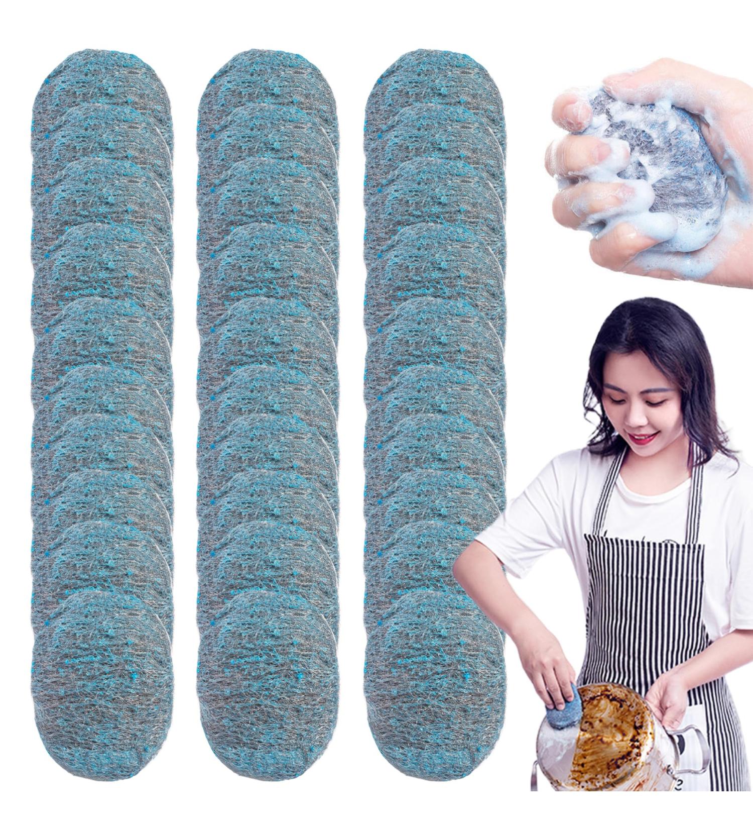 30 PCS Steel Wire Wool for Cleaning Easy Cleaning Steel Wool Scrubber Reusable Dish Wire Scourers Absorbent & Rich Foam Steel Wool Soap Pads for Household Cleaning Kitchen Dishes & Metal Grills - Buy Online on SooperMarket.com