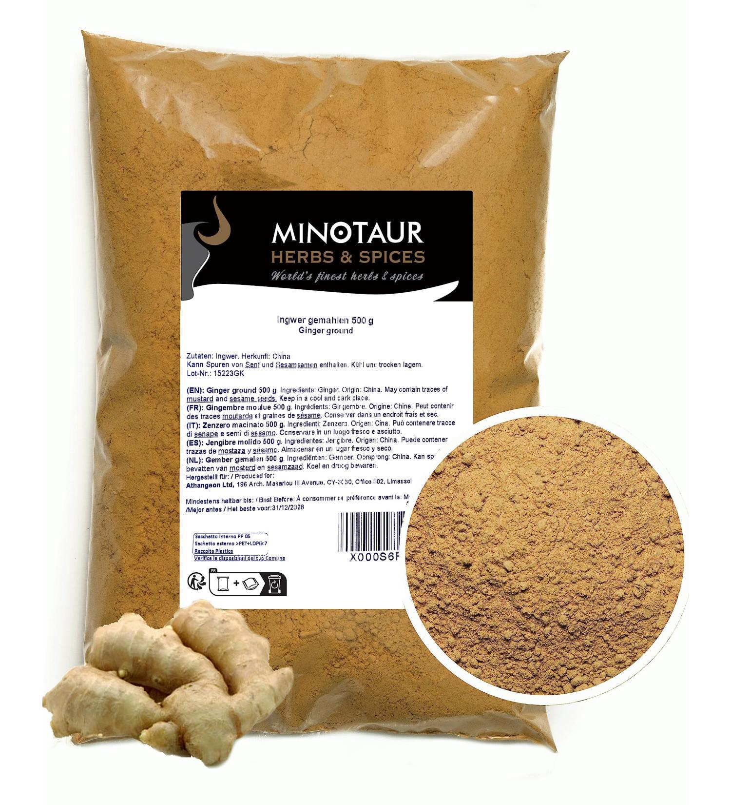 Buy MINOTAUR Ginger Powder - 2 x 500g (1 Kg) | Ground Ginger Spices for International Shipping - Buy Online on SooperMarket.com