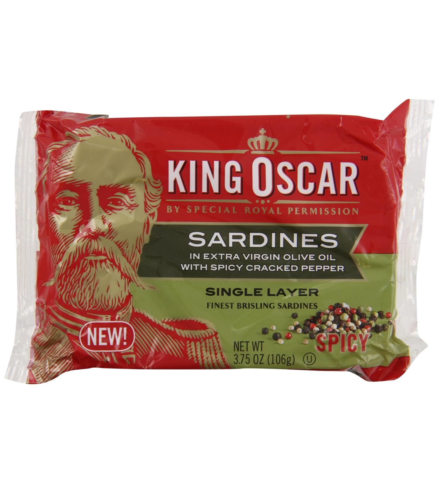 King Oscar Wild Caught Sardines in Extra Virgin Olive Oil - 3.75 oz (106 g) | Premium Seafood - Buy Online on SooperMarket.com