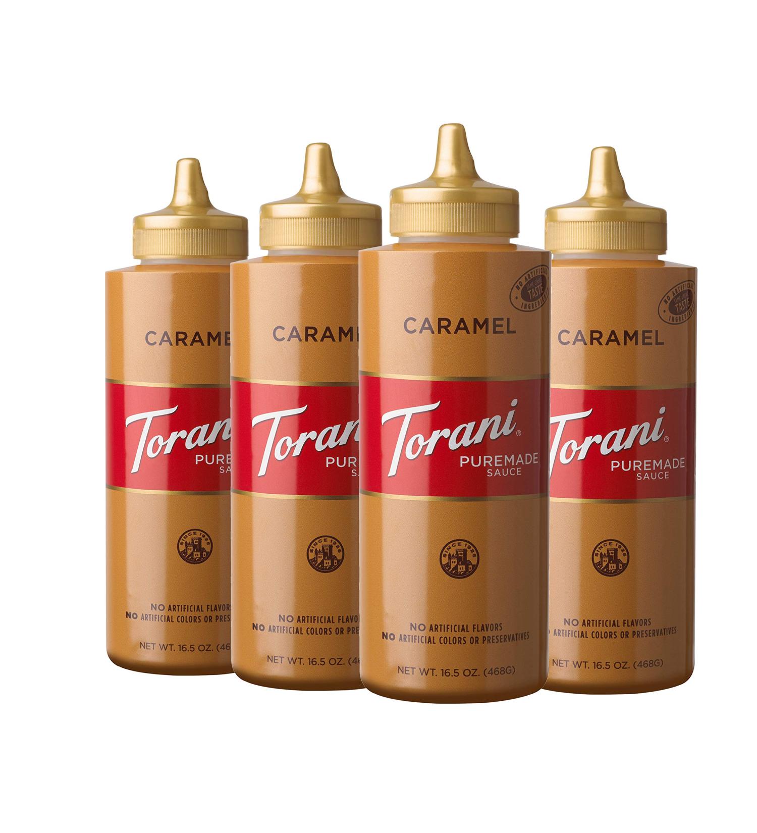 Torani Puremade Caramel Sauce 16.5oz (Pack of 4) - Delicious Caramel Flavor | 66oz Total - Buy Online on SooperMarket.com