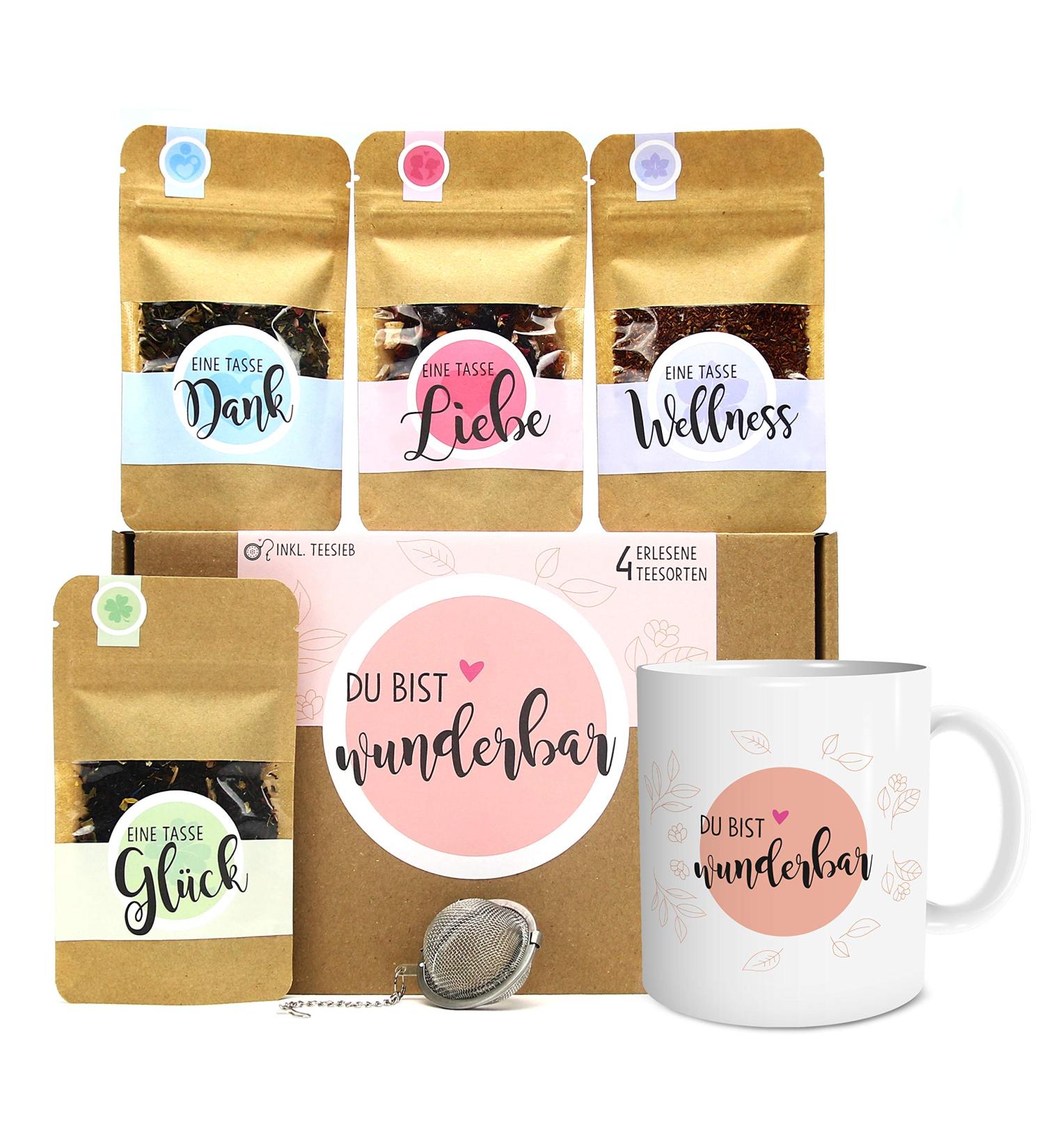 OwlBook Wonderful Tea Gift Set - 4 Varieties & Cup - Perfect Valentine's Day Gift for Women - International Shipping Available - Buy Online on SooperMarket.com