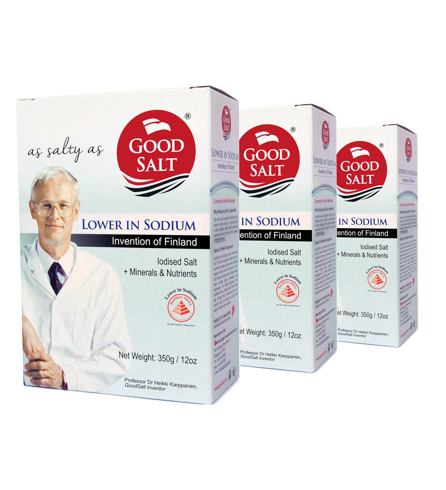 GoodSalt: Low Sodium Iodized Mineral Salt with Potassium and Magnesium - 3 Pack (12 oz each) - Buy Online on SooperMarket.com