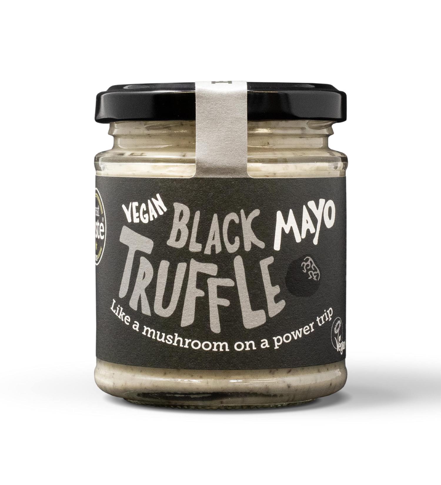 BeSaucy Black Truffle Mayonnaise 180g Glass Jar - Vegan Friendly Spread, Dip, Mash Stir-In and Pasta/Pizza Partner, UK-Made - Buy Online on SooperMarket.com