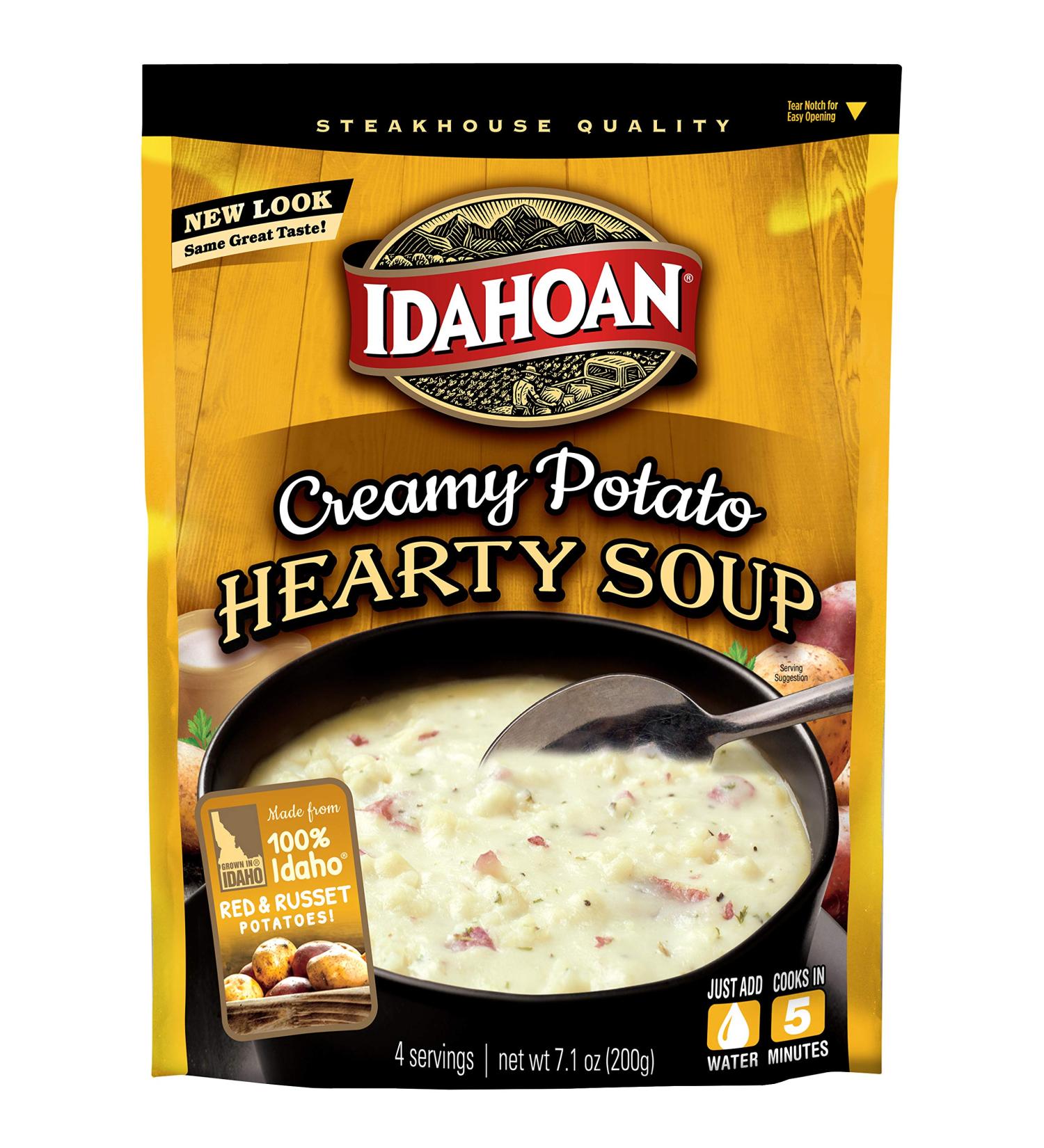 Idahoan Creamy Potato Hearty Soup - Gluten-Free, Real Idaho Potatoes - 7.1 oz Pouch (Pack of 8) - Buy Online on SooperMarket.com