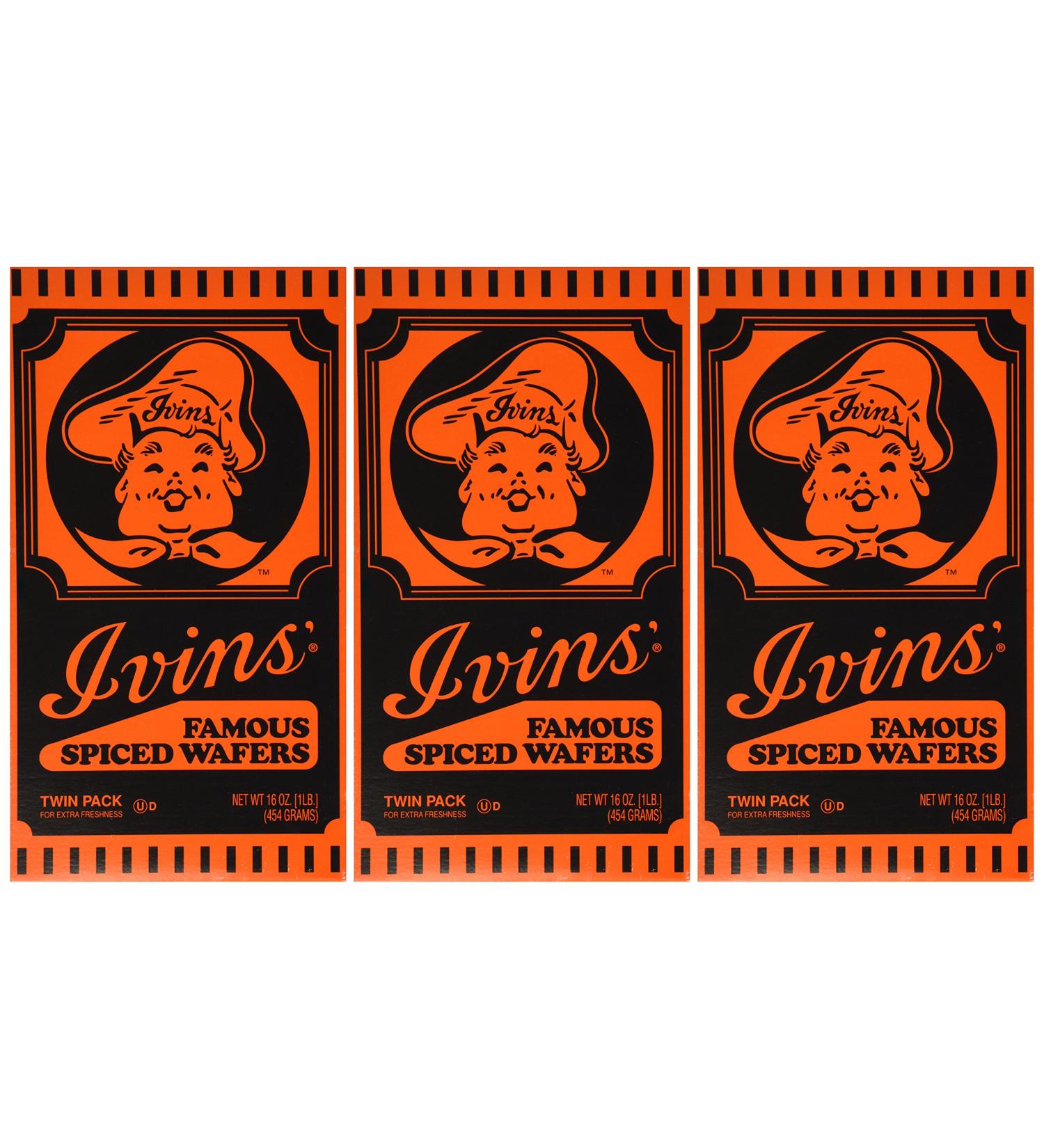 Ivins Famous Spiced Wafers - 16 Oz Twin Pack, 3 Packs - 1 Pound Each - Buy Online on SooperMarket.com