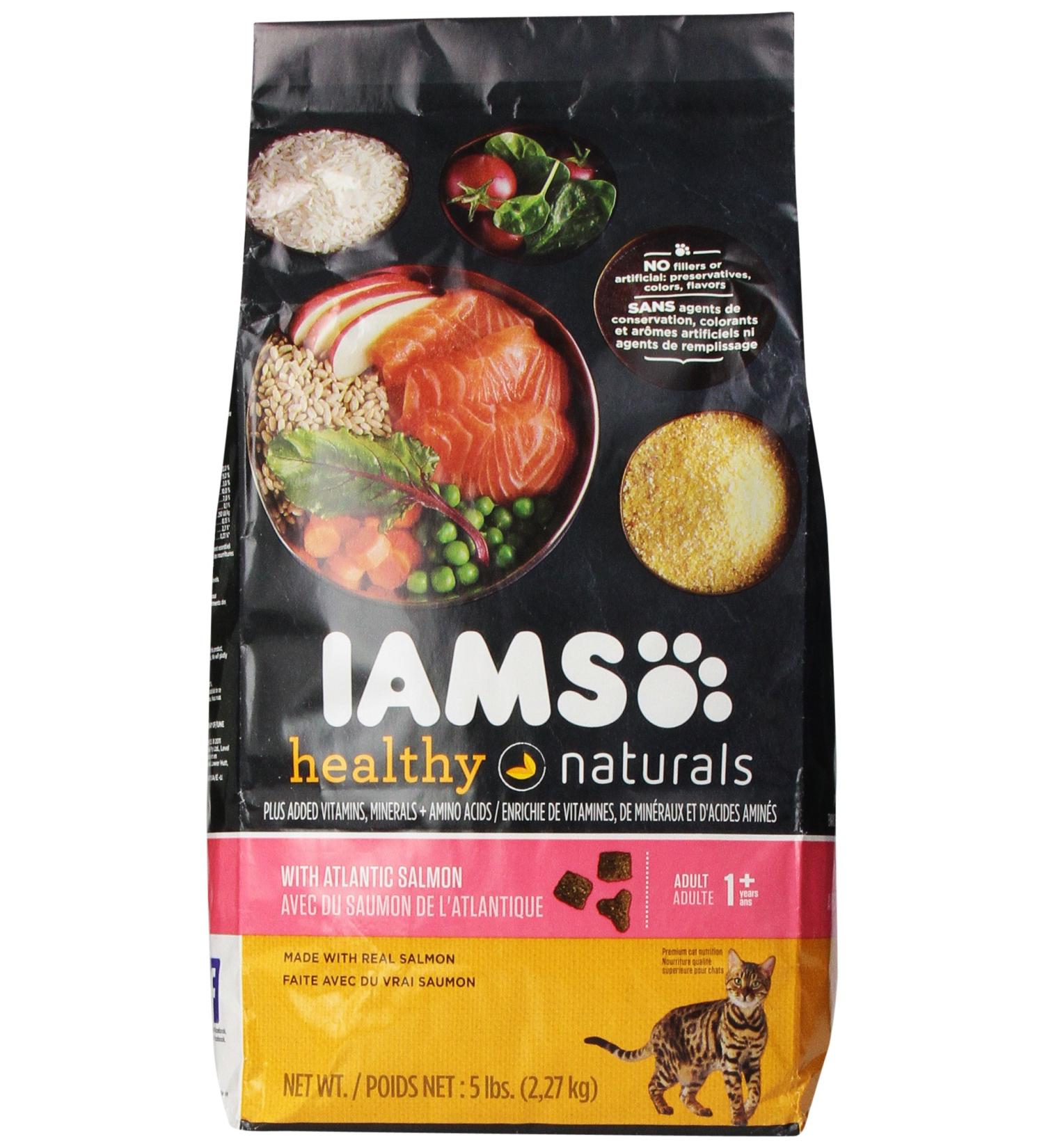 Iams Healthy Naturals Adult with Atlantic Salmon Premium Cat Food 5-Pound - Buy Online on SooperMarket.com