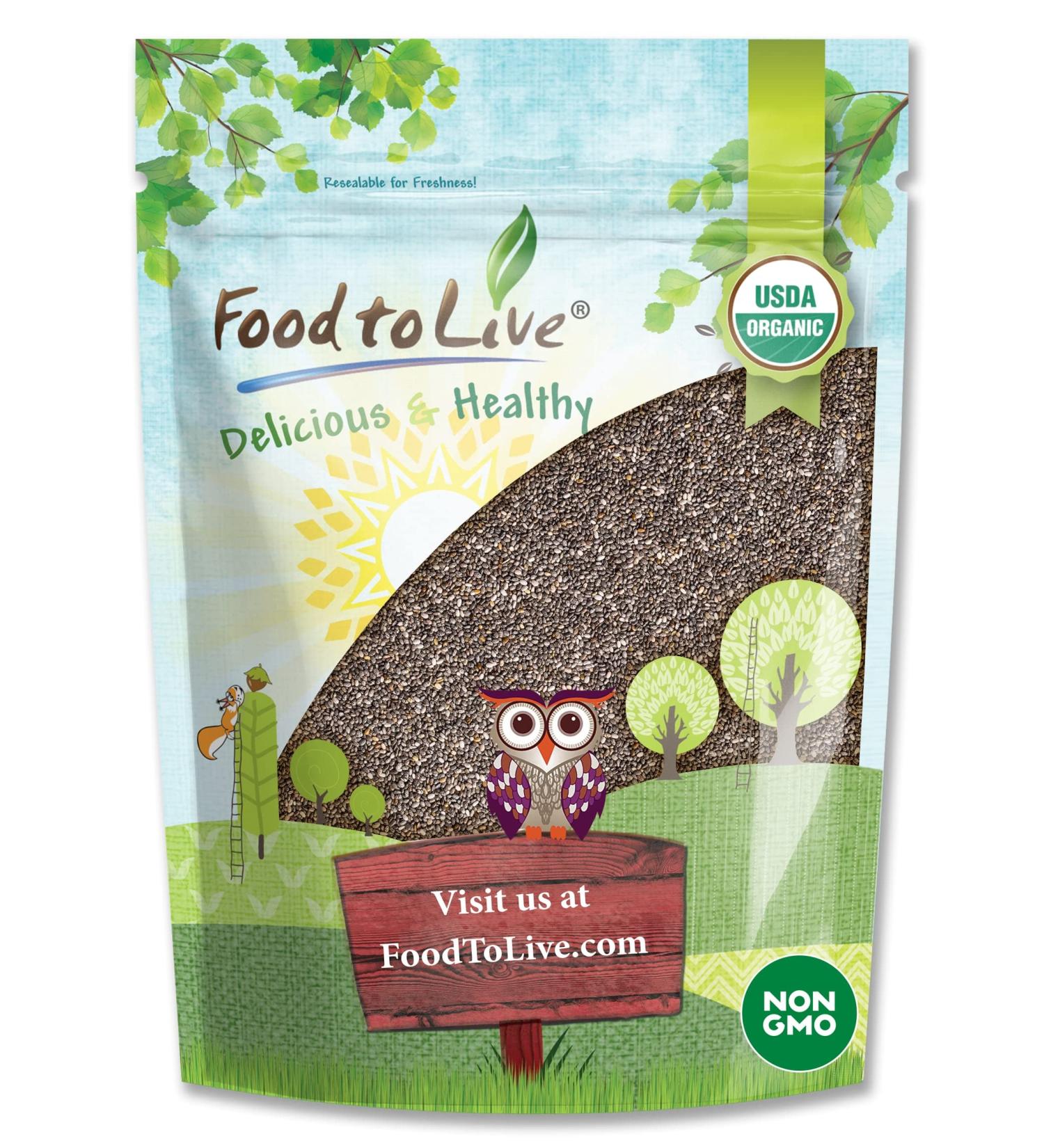 Organic Black Chia Seeds 5 lbs | Non-GMO, Whole & Sproutable | Vegan, Kosher, Keto | Rich in EFAs, Fiber & Protein | Ideal for Chia Pudding & Smoothies | Bulk Pack - Buy Online on SooperMarket.com