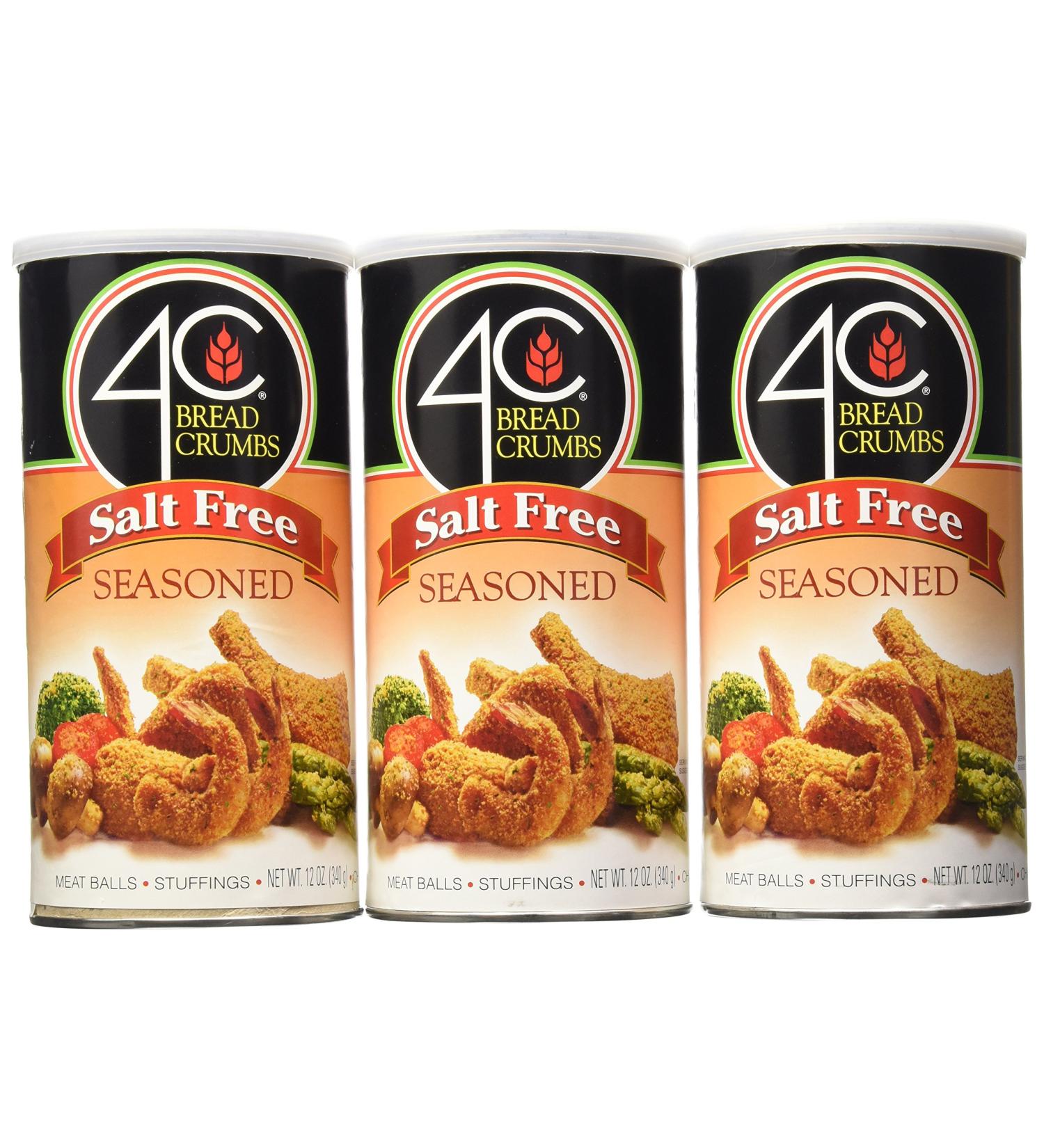 4C Salt Free Seasoned Bread Crumbs - 12 oz - Pack of 3 | Premium Seasoned Crumbs for Cooking & Baking - Buy Online on SooperMarket.com