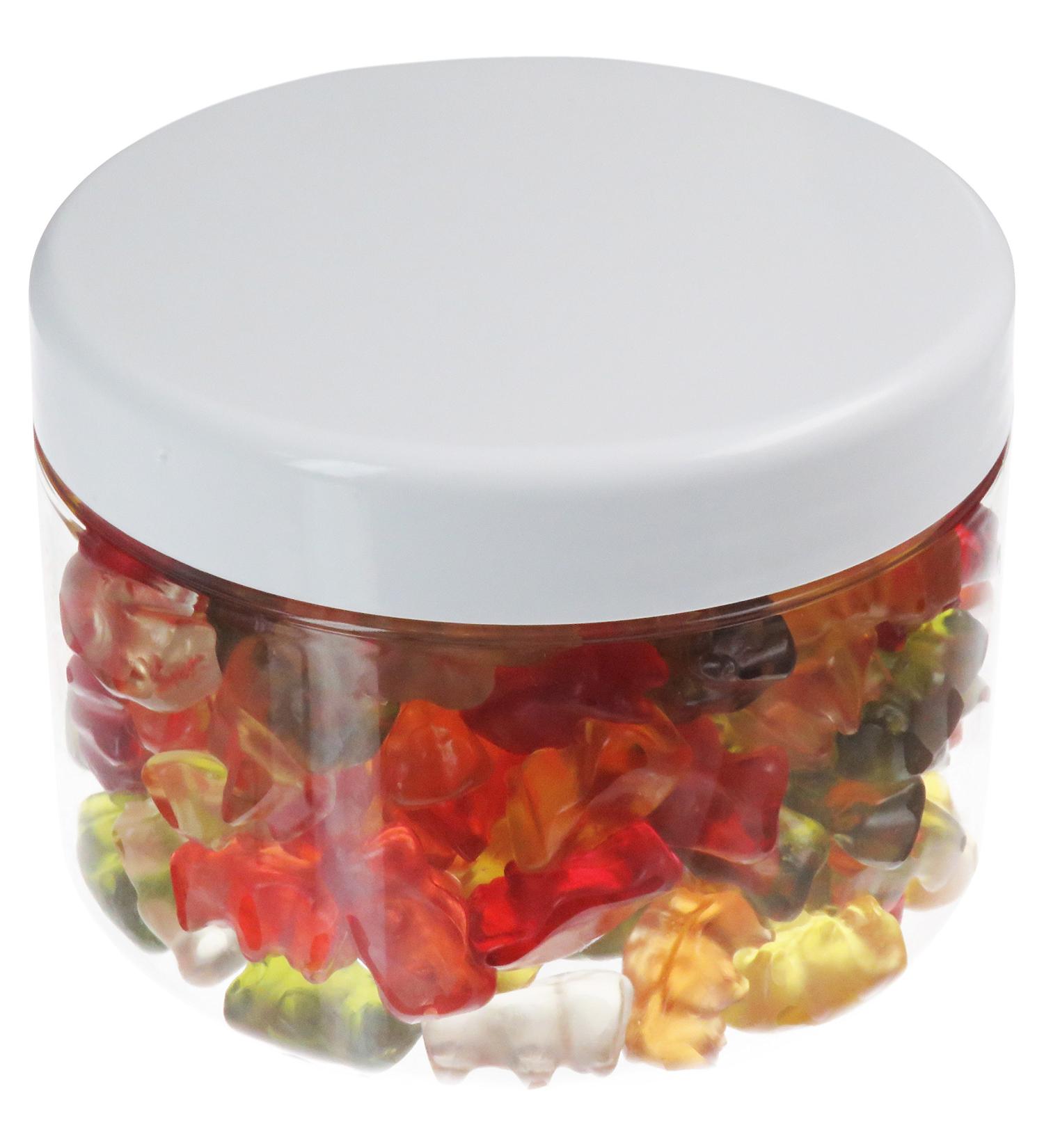 Pohli 450 ml PET jar transparent with white plastic lid 30 pieces