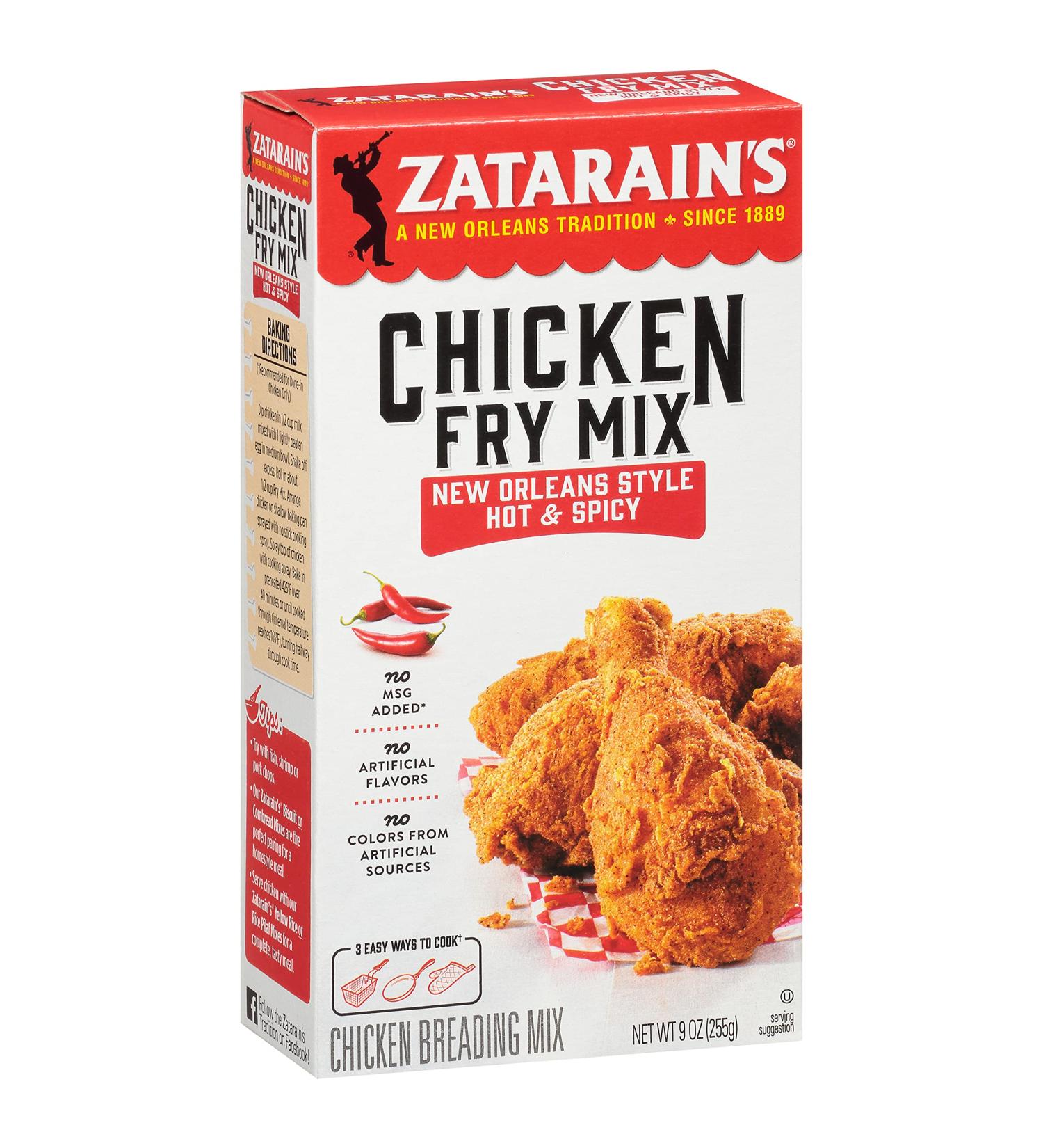 Zatarain's New Orleans Style Hot & Spicy Chicken Fry Mix 9 oz - Pack of 8 - Buy Online on SooperMarket.com