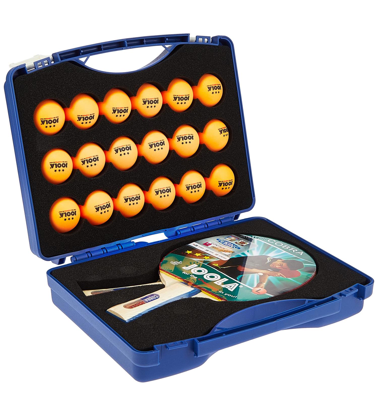 JOOLA Tour Carrying Case with Ping Pong Paddle, 18 Competition Balls, and Room for 2 Rackets - Durable High Density EVA Foam Lining - Table Tennis Storage Solution - Buy Online on SooperMarket.com