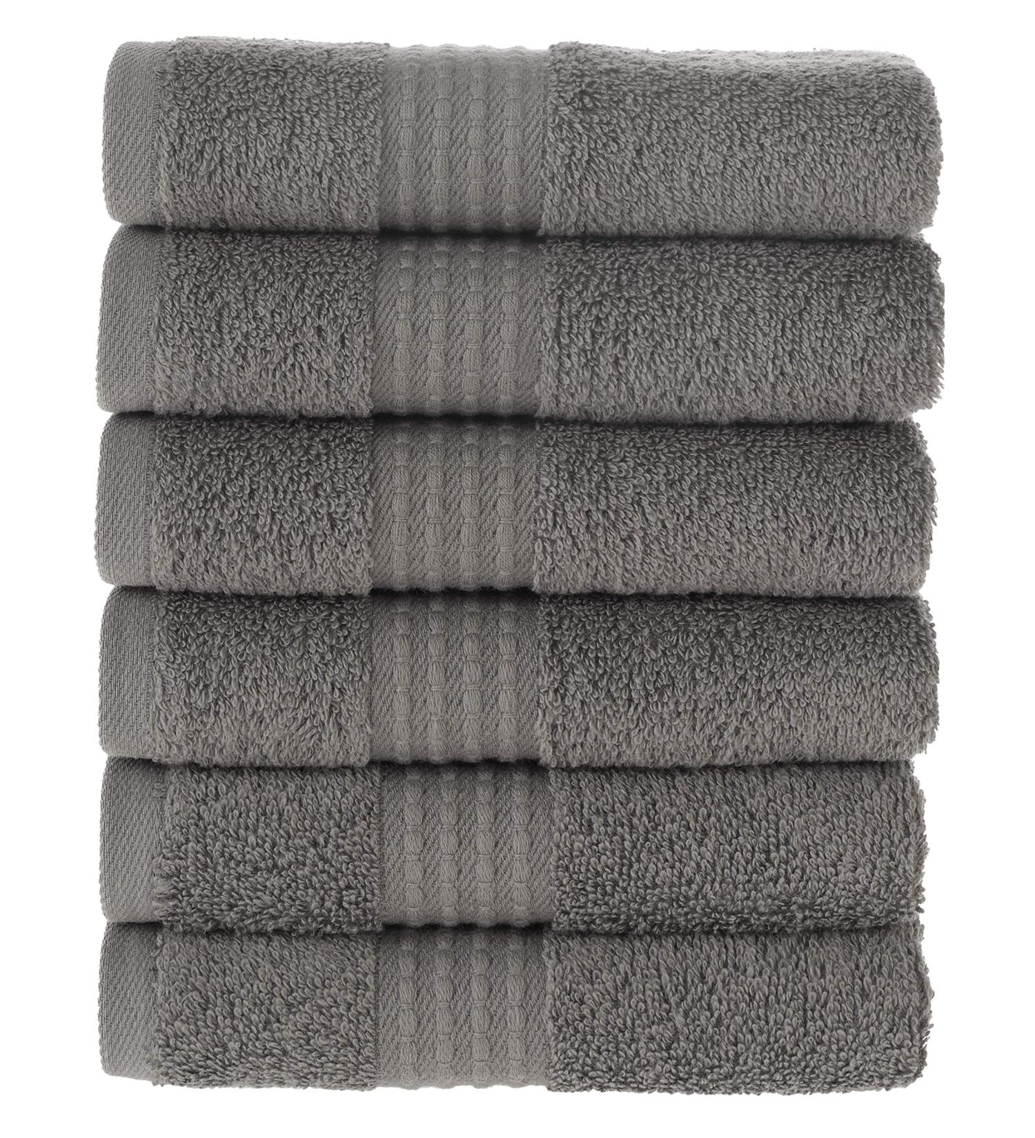 Maura Basics Turkish Cotton Wash Cloths Set - 13x13 American Standard Size | Soft, Durable, Absorbent Towels - 6 Pack | Space Gray - Buy Online on SooperMarket.com