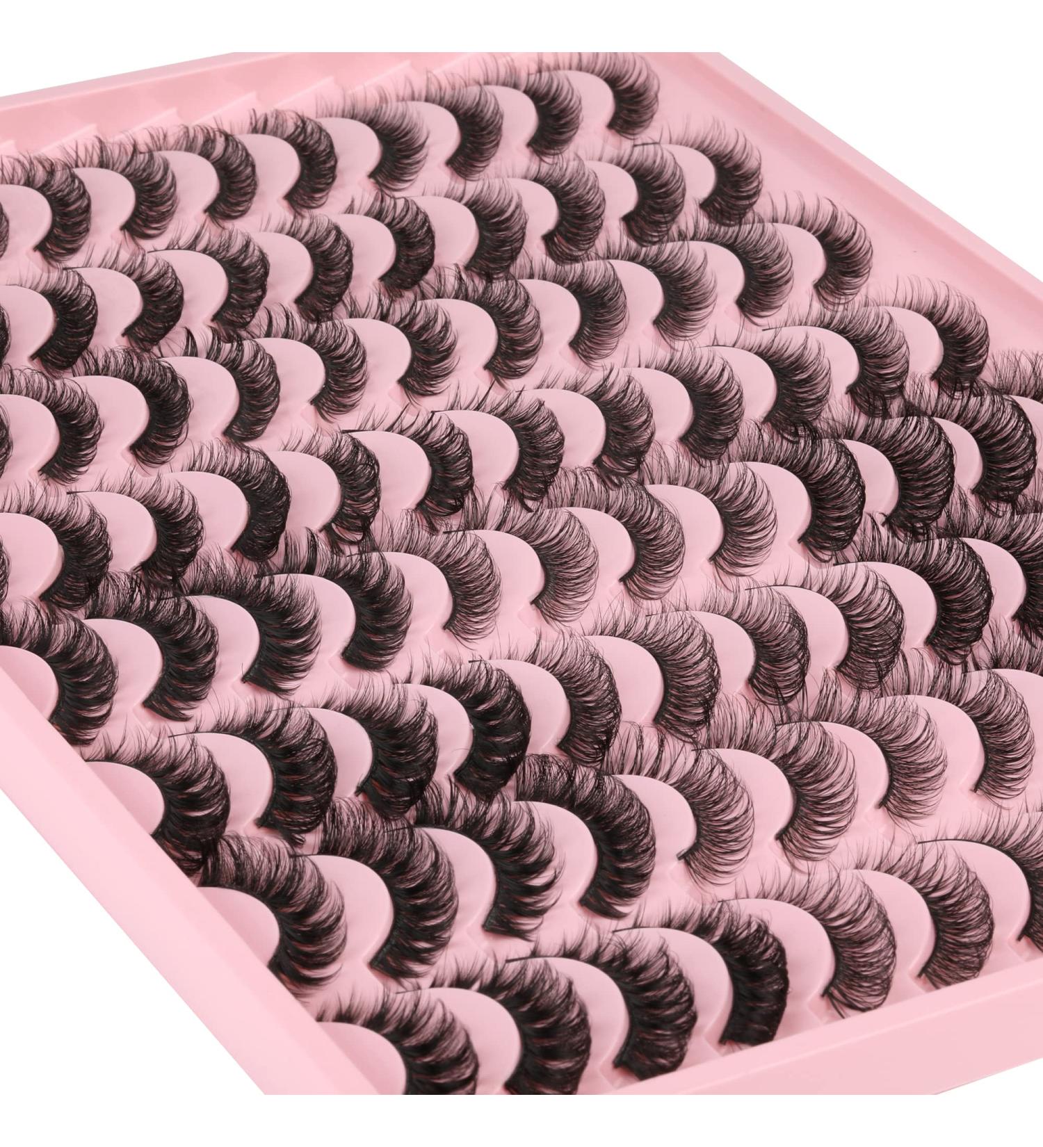 WIWOSEO 3D Faux Mink False Eyelashes - Russian Strip Lashes, 6 Styles, 15-18MM, 48 Pairs - Buy Online on SooperMarket.com