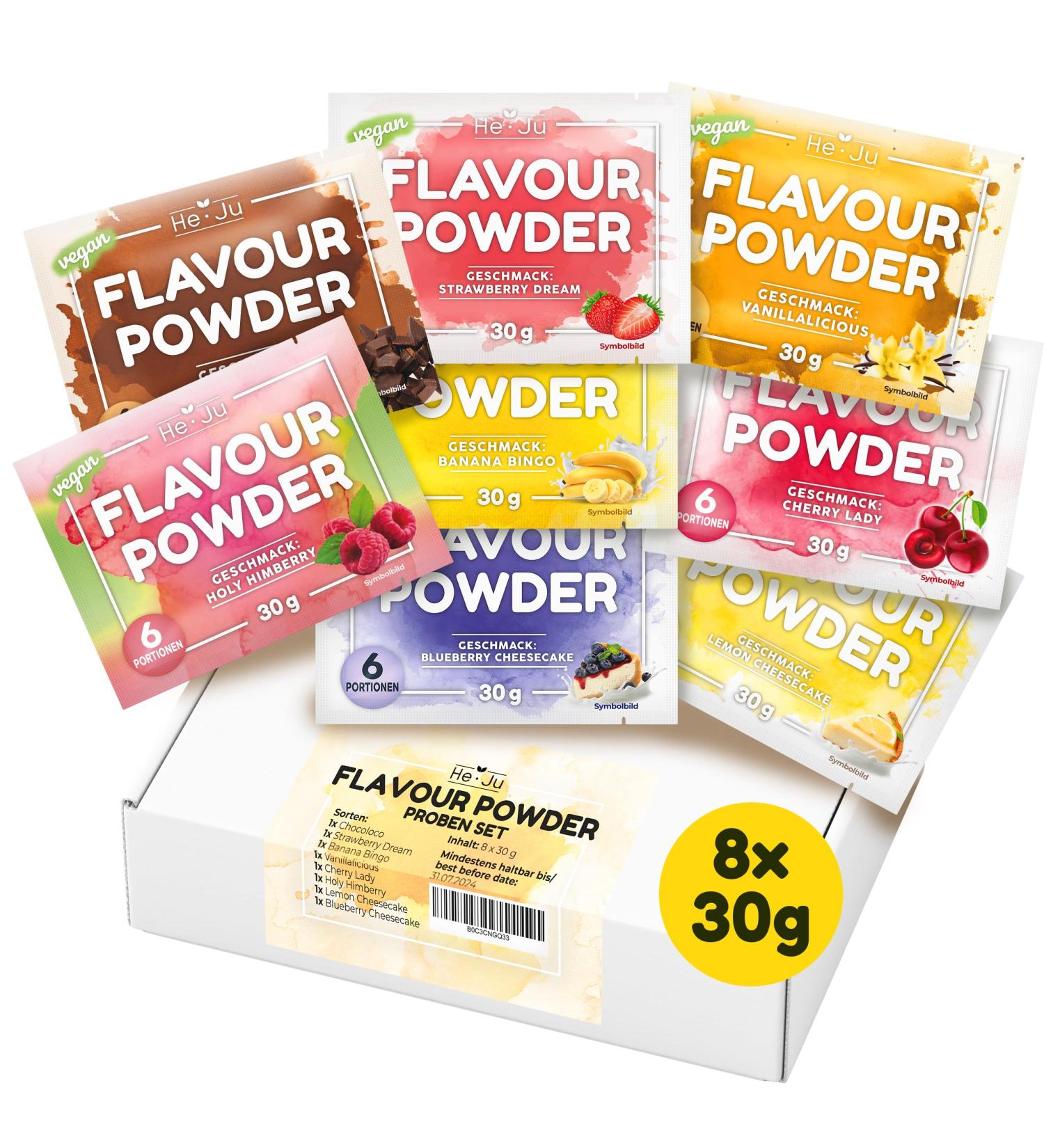 HE-JU Taste Powder Rehearsals Set - 8x30g | Versatile Flavor Varieties & Sweeteners for Food & Drinks | International Shipping - Buy Online on SooperMarket.com