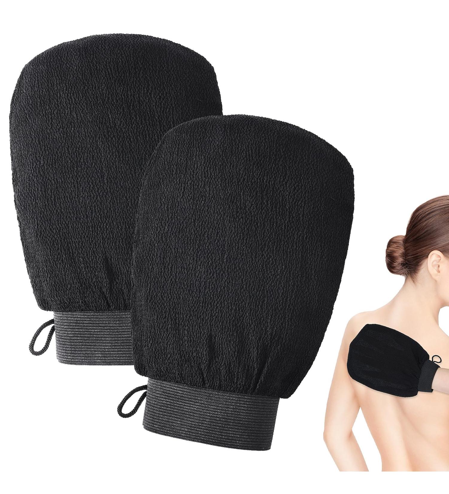 2PCS Exfoliating Gloves - Deep Body Scrubber for Shower - Dead Skin Remover for Women and Men - Buy Online on SooperMarket.com