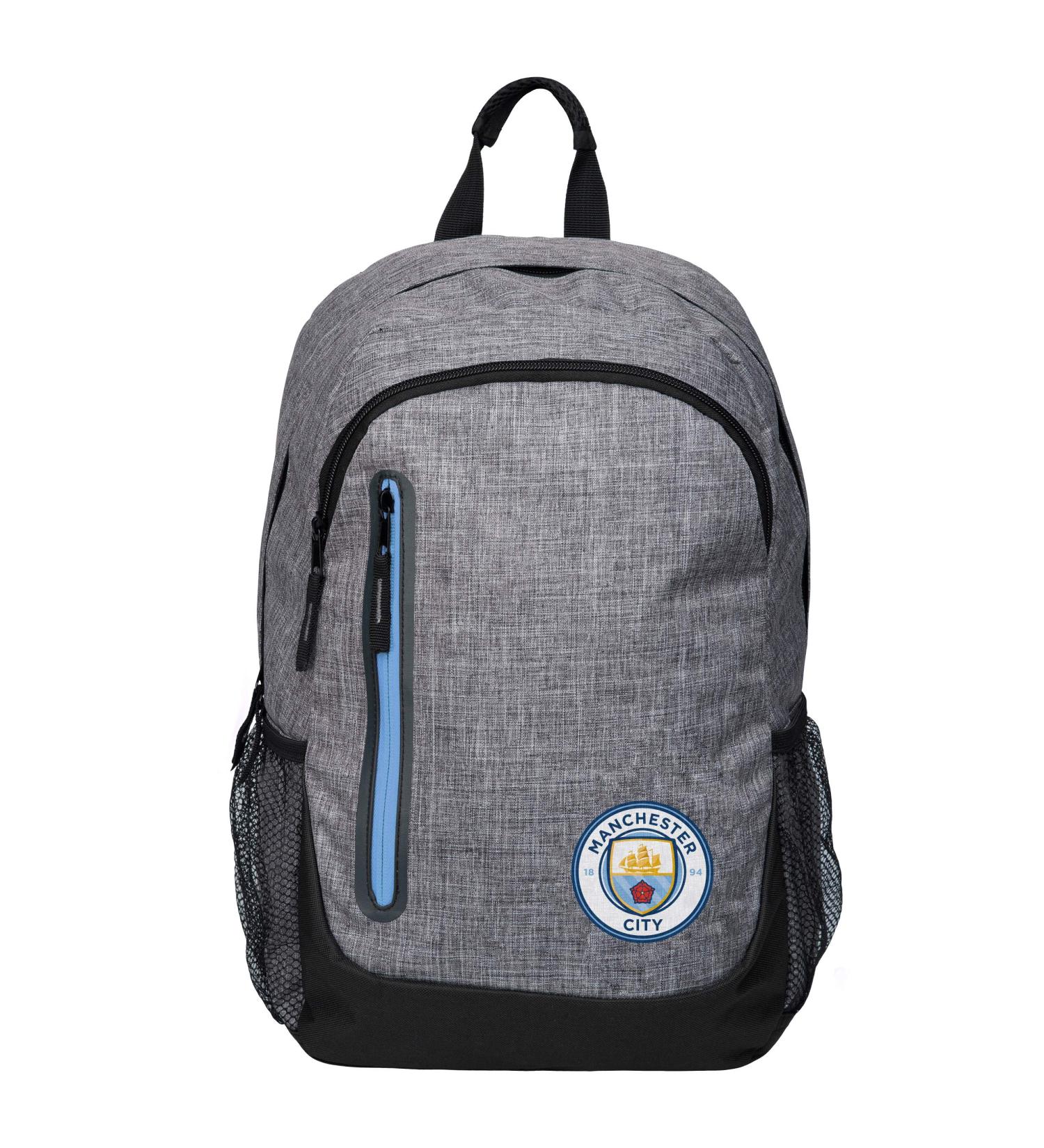 Foco Manchester City FC Premium Laptop Backpack - Heather Grey | Stylish & Durable eCommerce Shipping Worldwide - Buy Online on SooperMarket.com