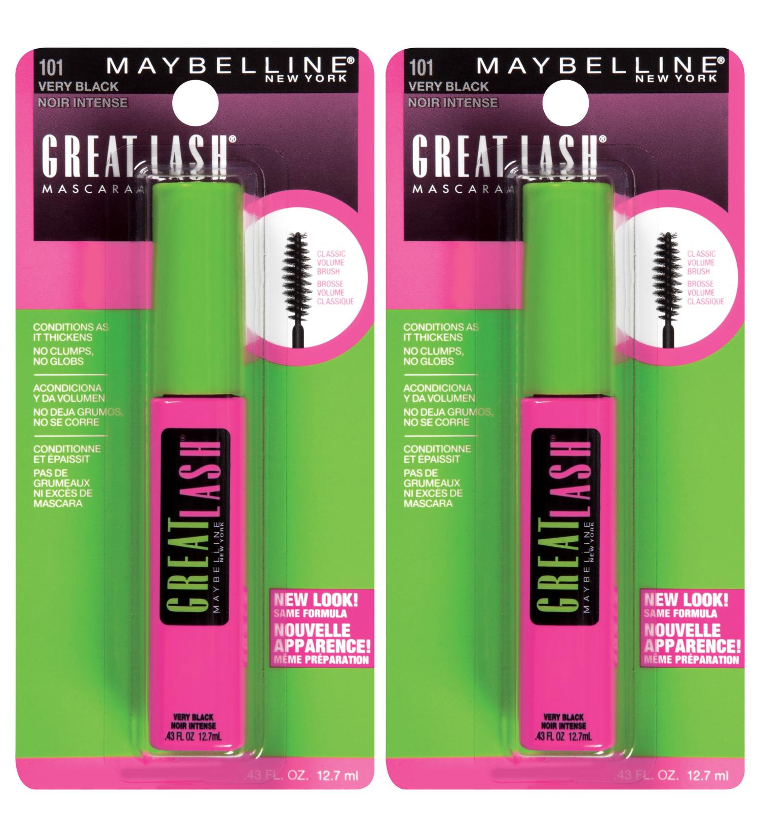 Maybelline New York Great Lash Washable Mascara Very Black - Pack of 2 - Buy Online on SooperMarket.com