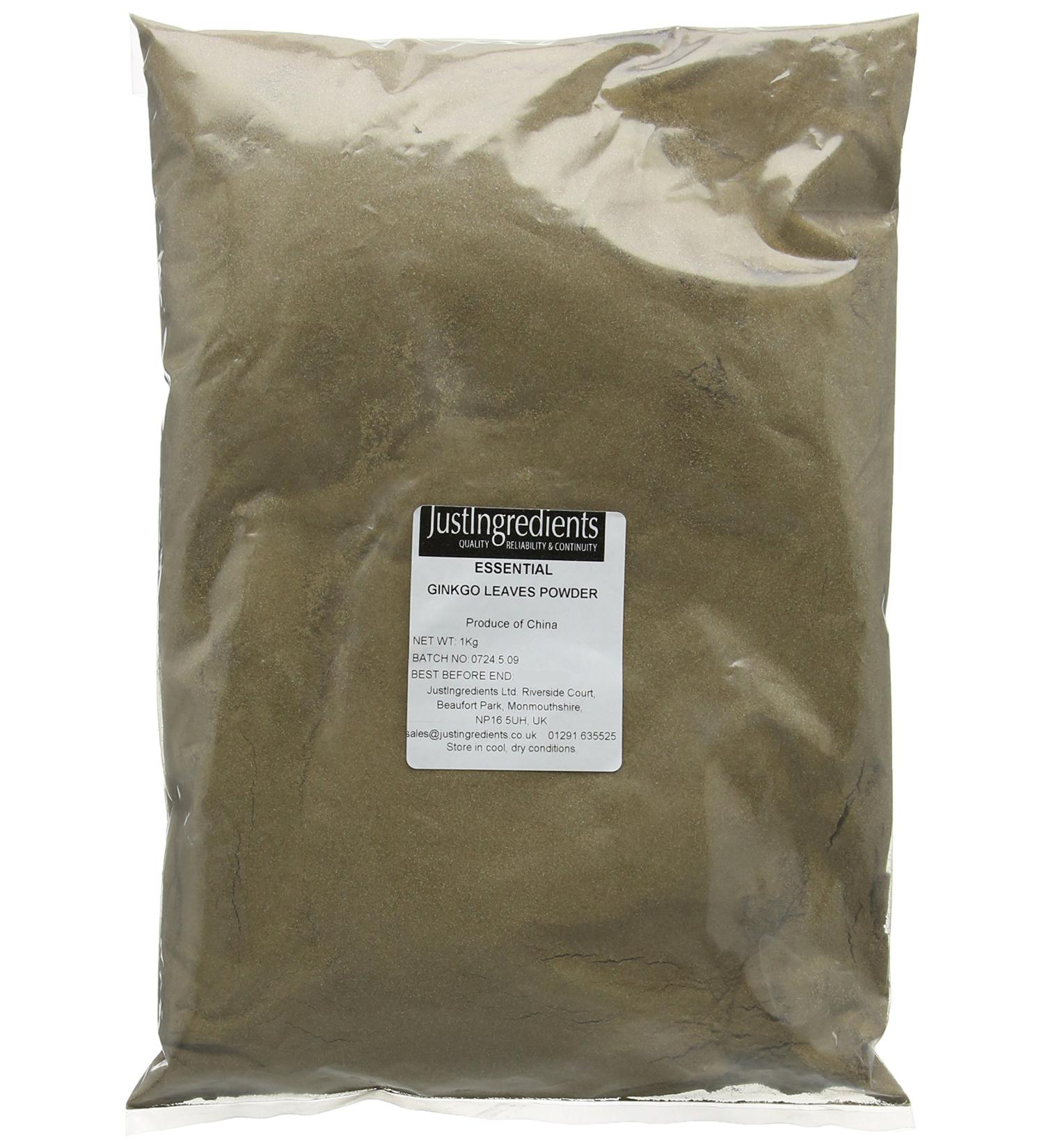 JustIngredients Essentials Ginkgo Biloba Powder Maidenhair 1 Kg - Buy Online on SooperMarket.com
